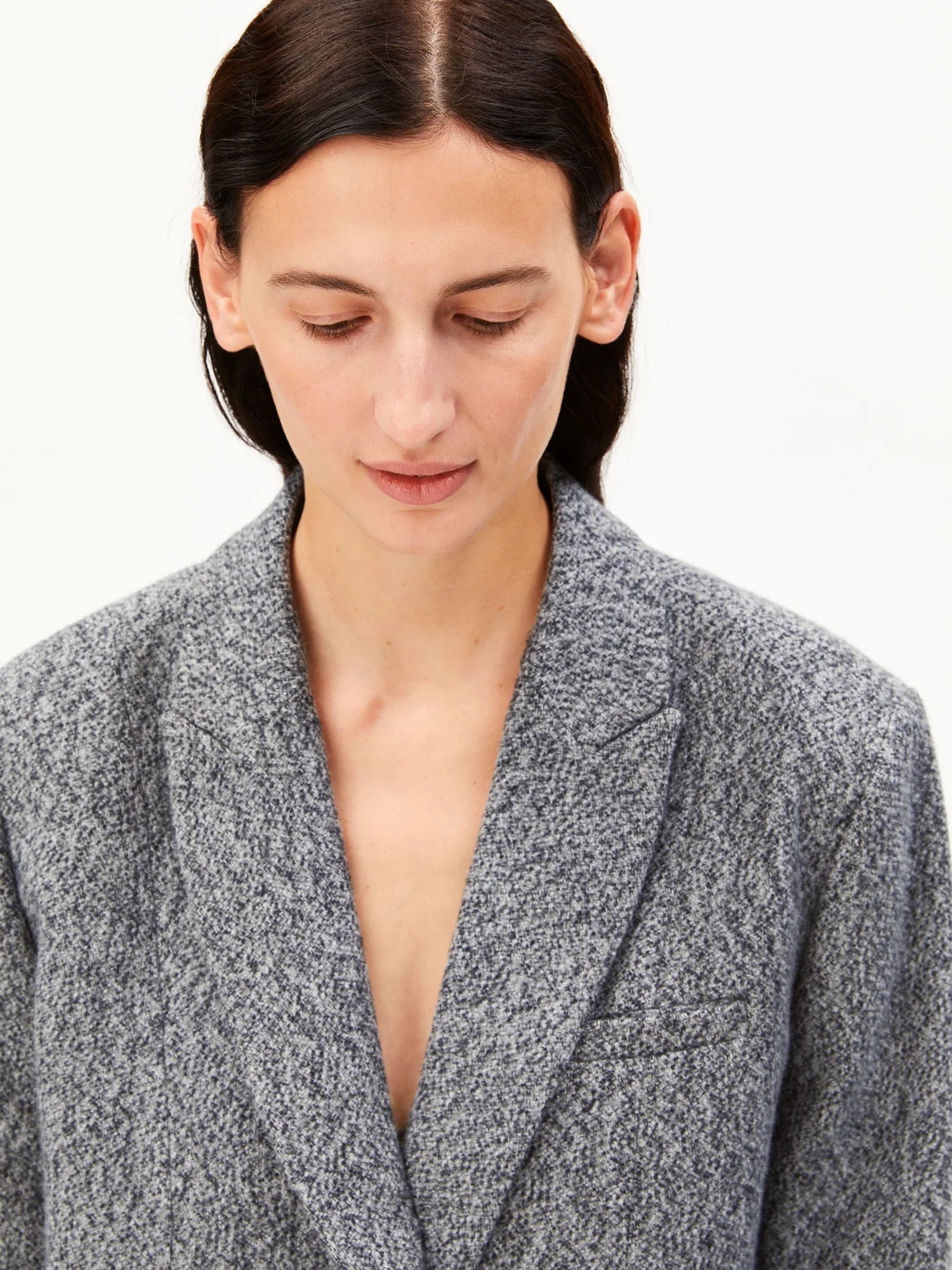 Tweed Oversized Blazer mid grey melange-oatmilk Armedangels