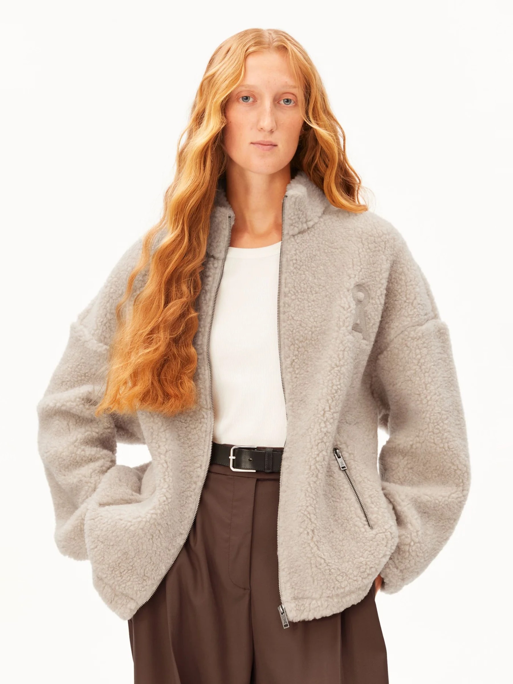 Jacke Wool Blend Fleece Jacket honey melange Armedangels