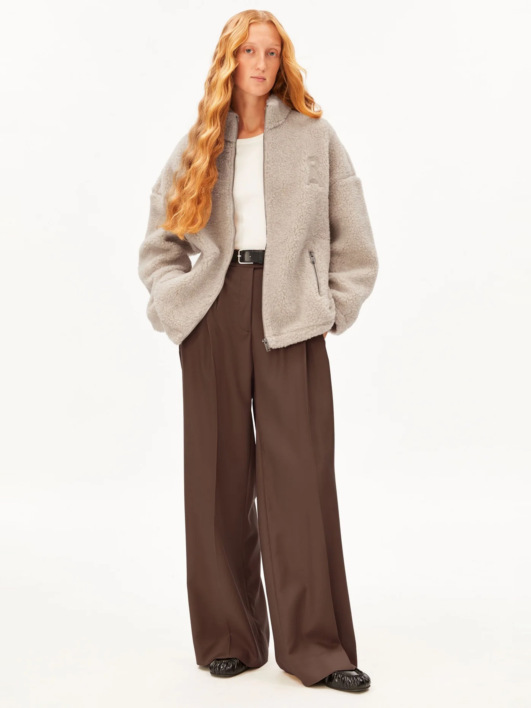 Jacke Wool Blend Fleece Jacket honey melange Armedangels