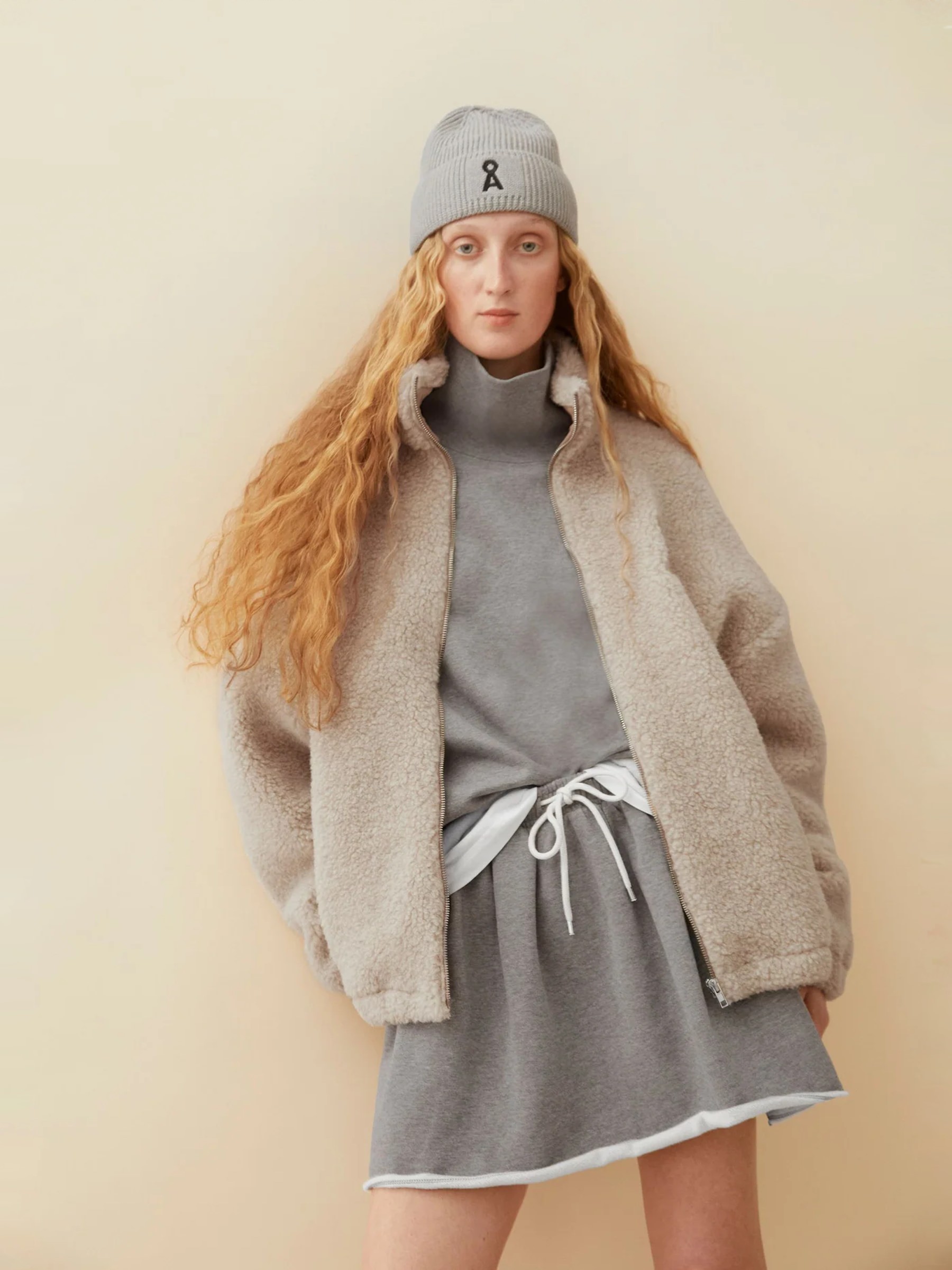 Jacke Wool Blend Fleece Jacket honey melange Armedangels