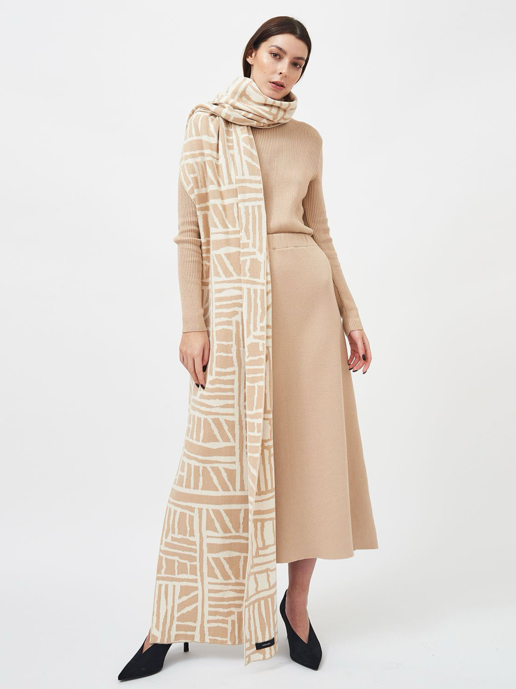 Rock Knitted A-line Skirt sand mila.vert