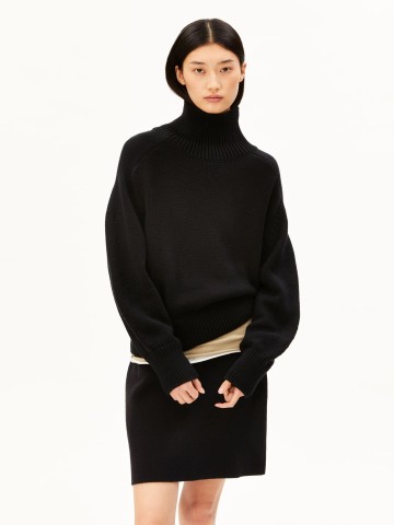Pullover Winter Cotton Knit Sweater black Armedangels
