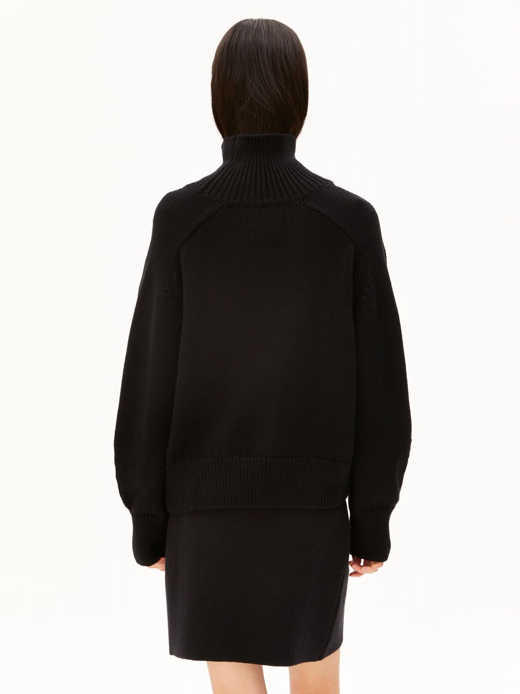 Pullover Winter Cotton Knit Sweater black Armedangels