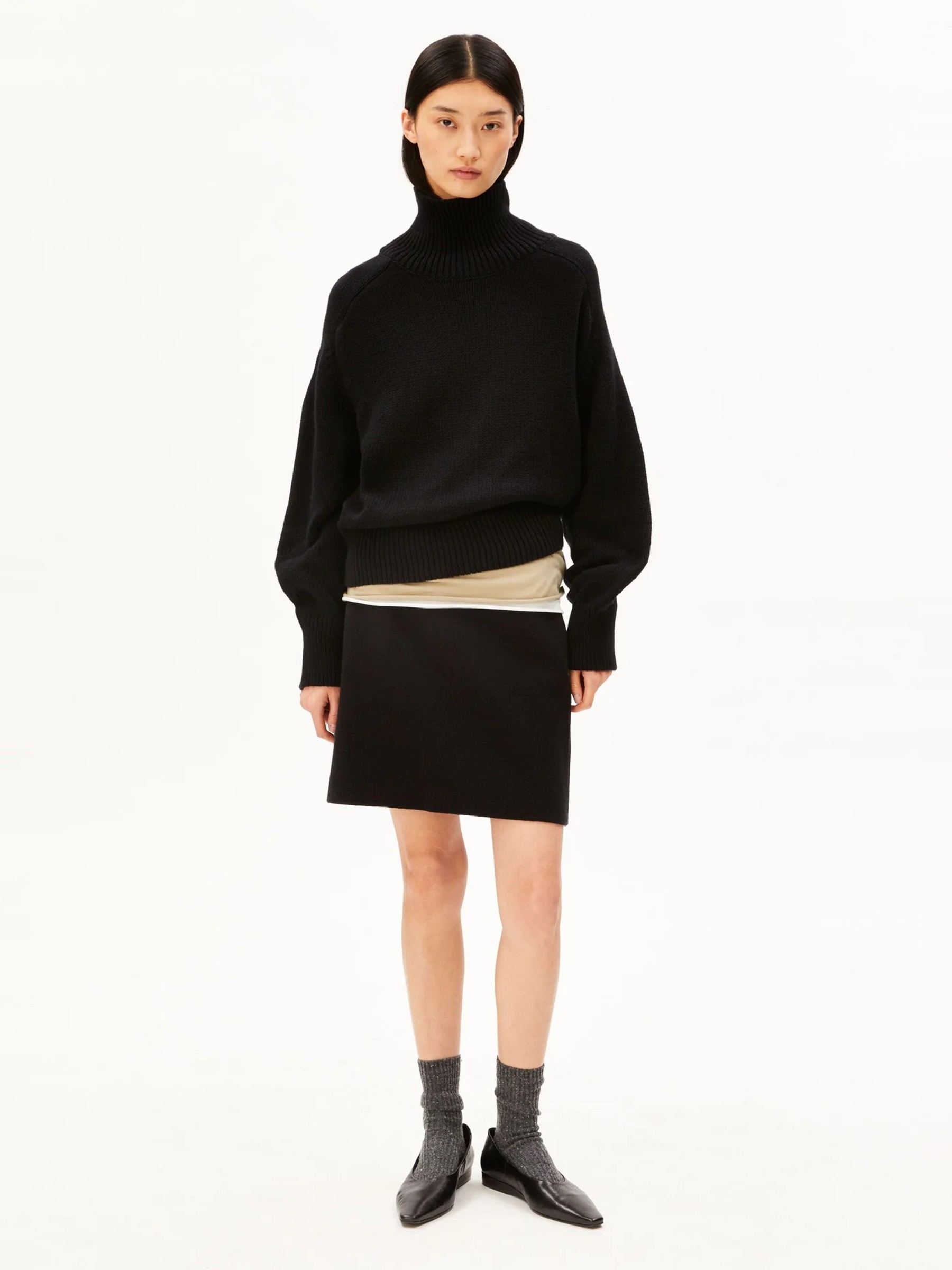 Pullover Winter Cotton Knit Sweater black Armedangels