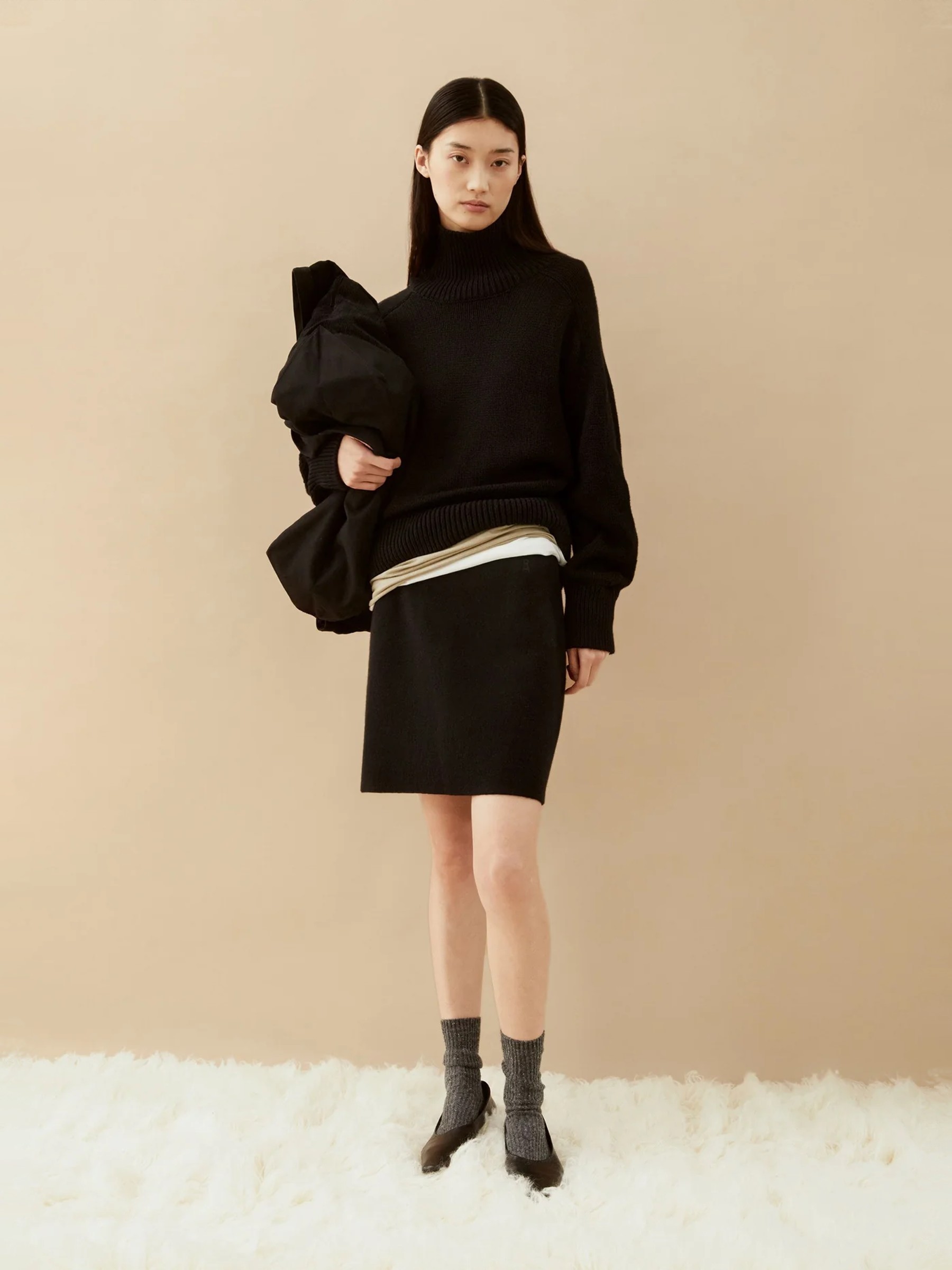 Pullover Winter Cotton Knit Sweater black Armedangels