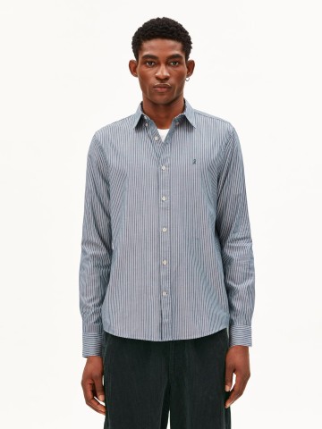 Hemd Quaasa Stripe Longsleeve Shirt petrol velvet Armedangels