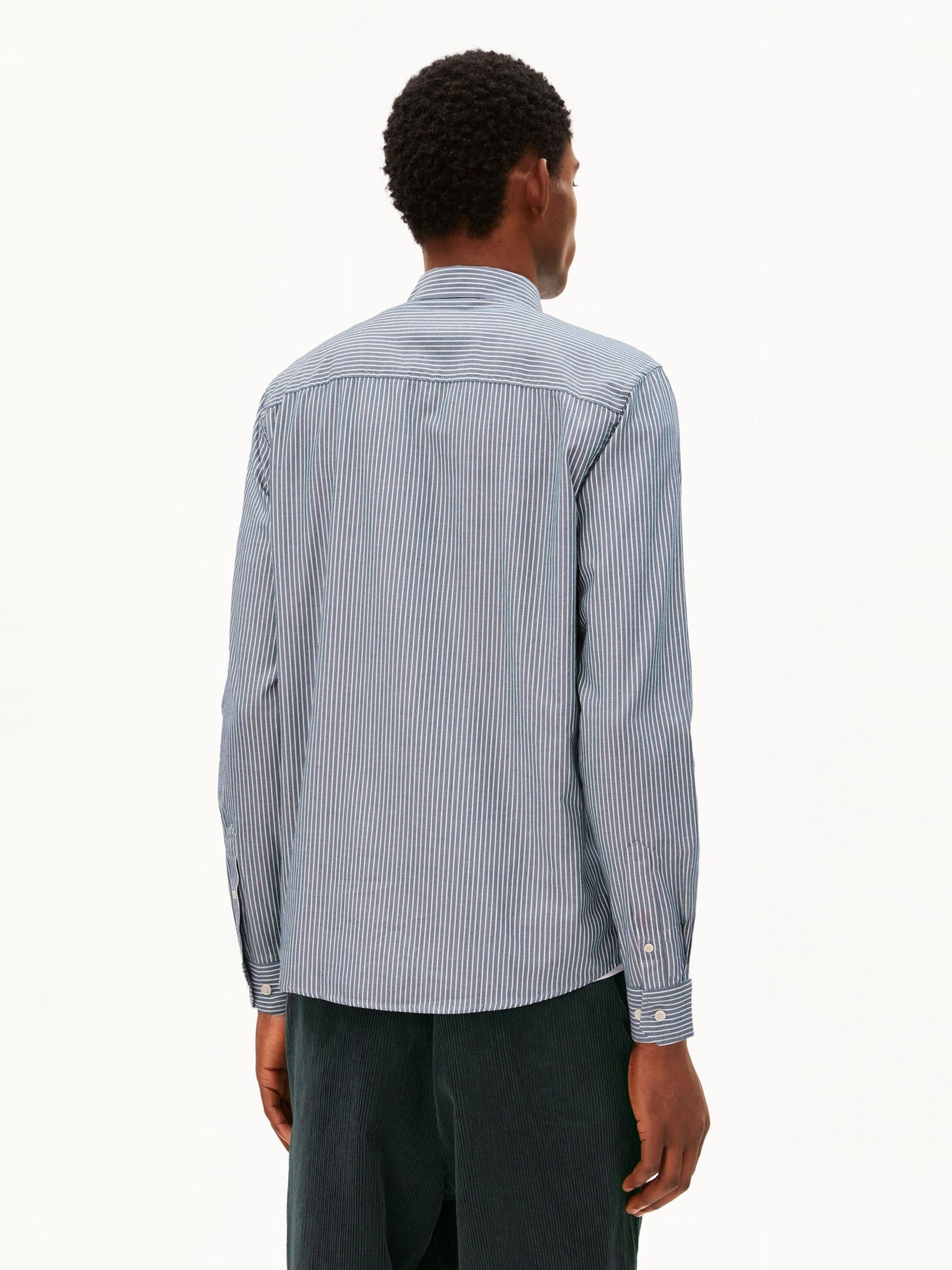Hemd Quaasa Stripe Longsleeve Shirt petrol velvet Armedangels