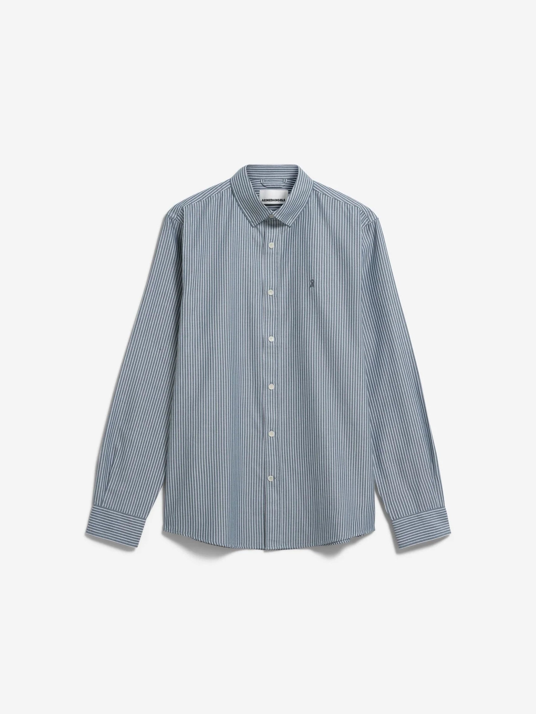 Hemd Quaasa Stripe Longsleeve Shirt petrol velvet Armedangels