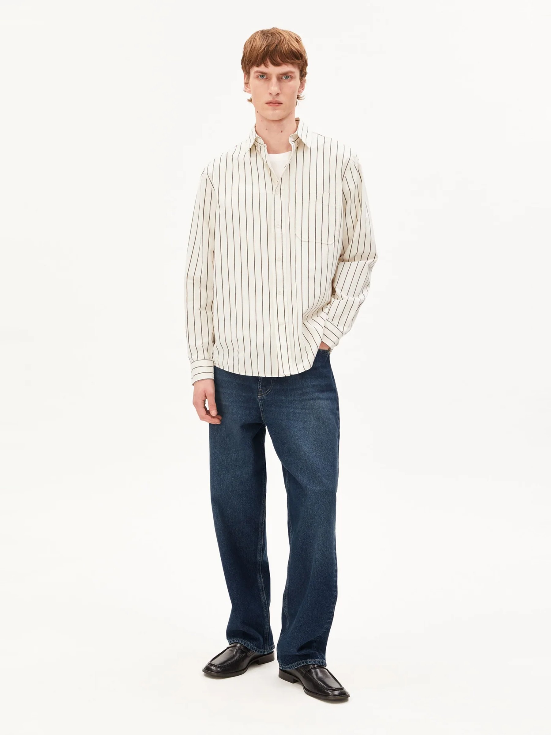 Hemd Striped Longsleeve Shirt pure Armedangels