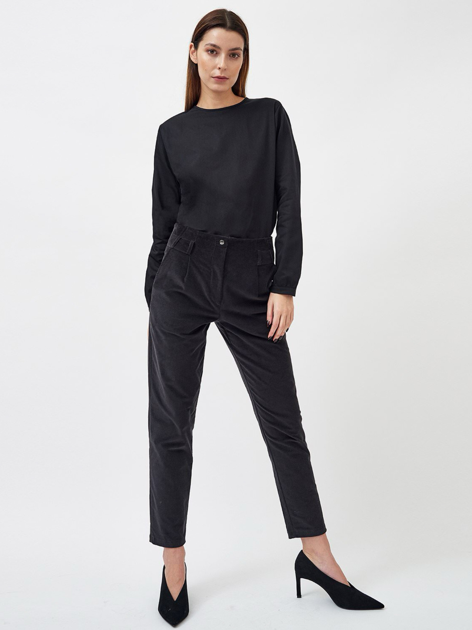 Hose Straight Corduroy Trousers anthracite mila.vert