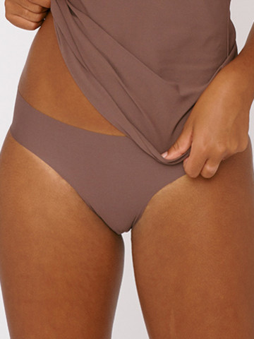 Unterhose Invisible Cheeky Briefs 2Pack deep taupe Organic Basics