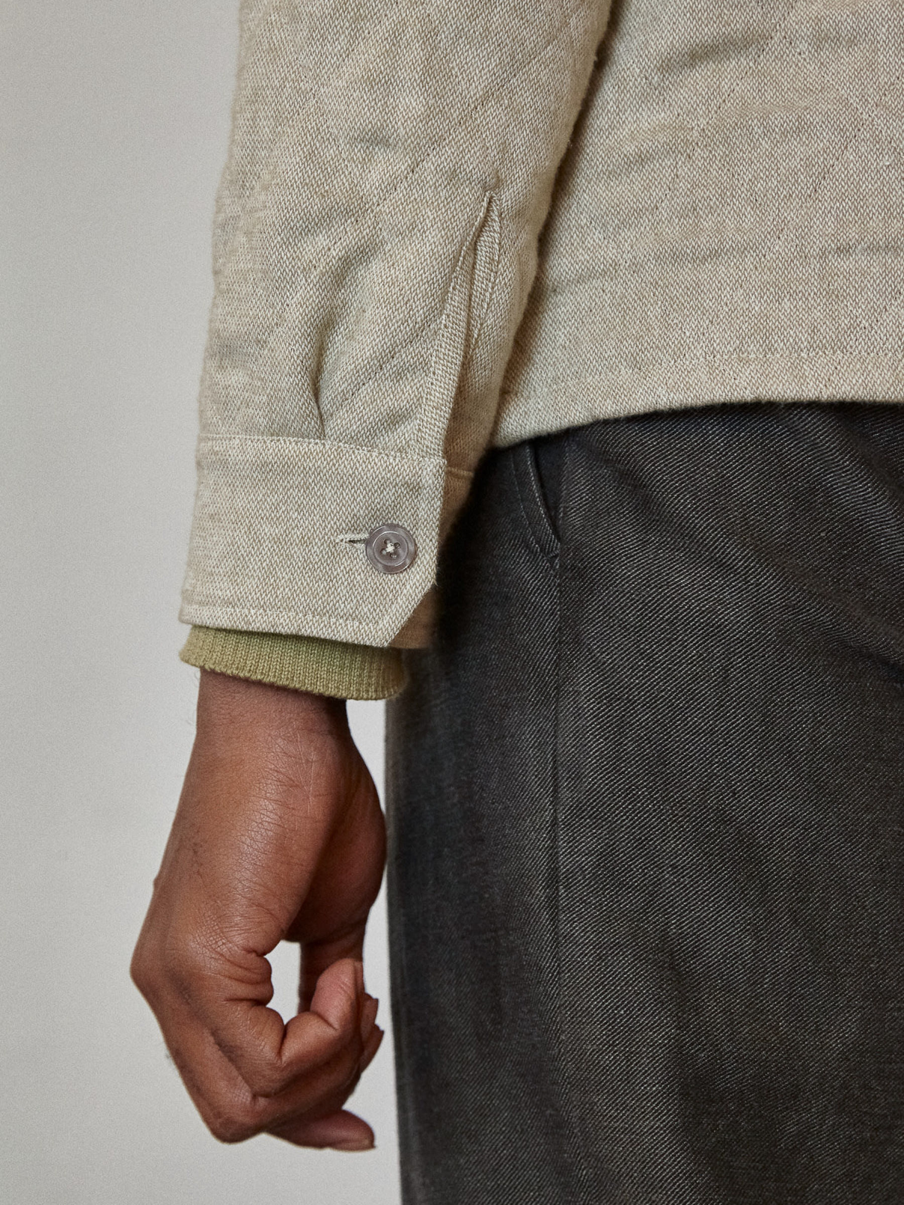 Jacke Owe Jacket eco padded khaki flannel About Companions