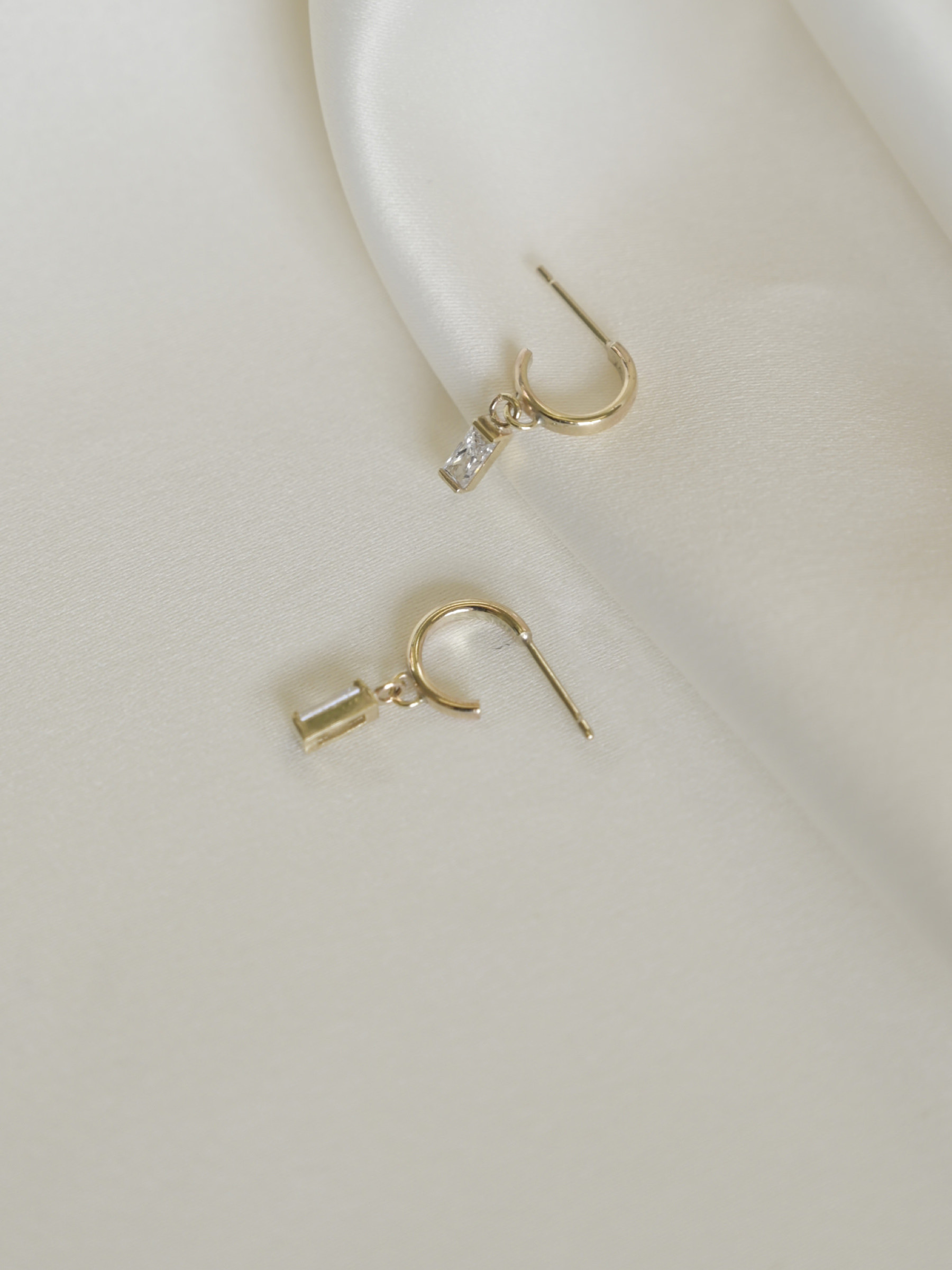 Ohrringe Rectangle Gemstone HoopEarrings 9ct gold Wild Fawn