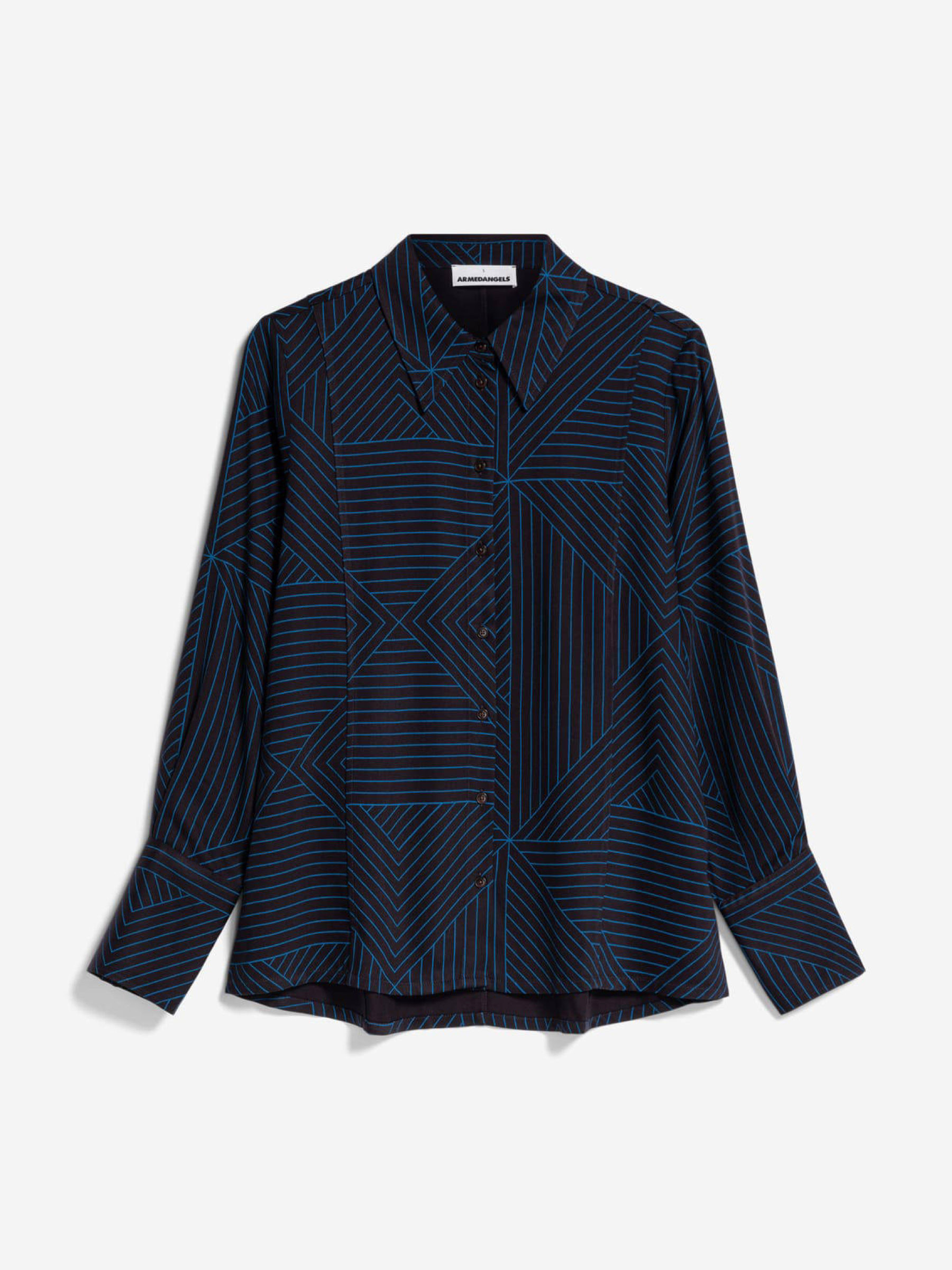 Bluse Moaanas Graphic Lines cool ash Armedangels