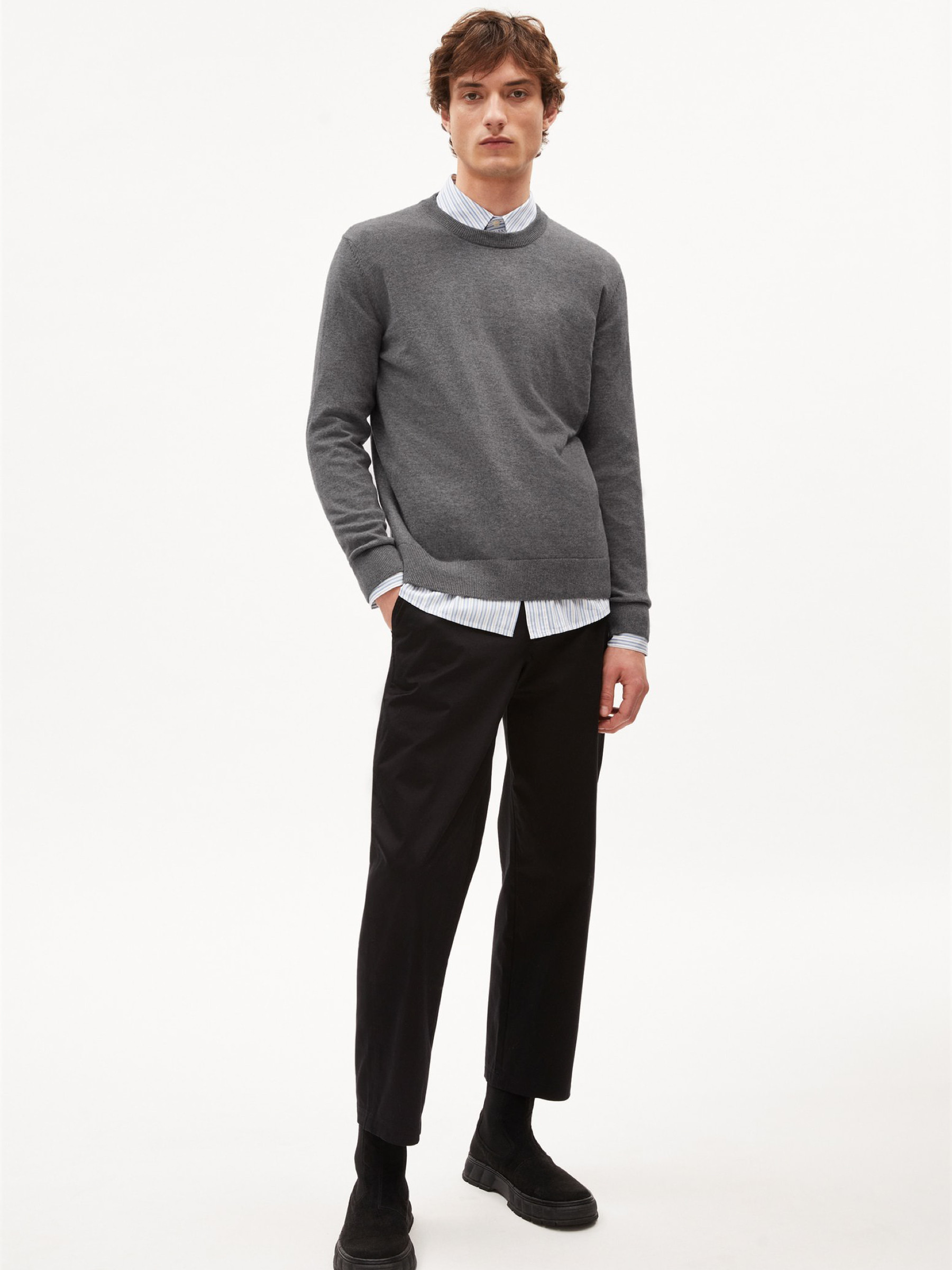 Pullover Maarinos mid grey melange Armedangels