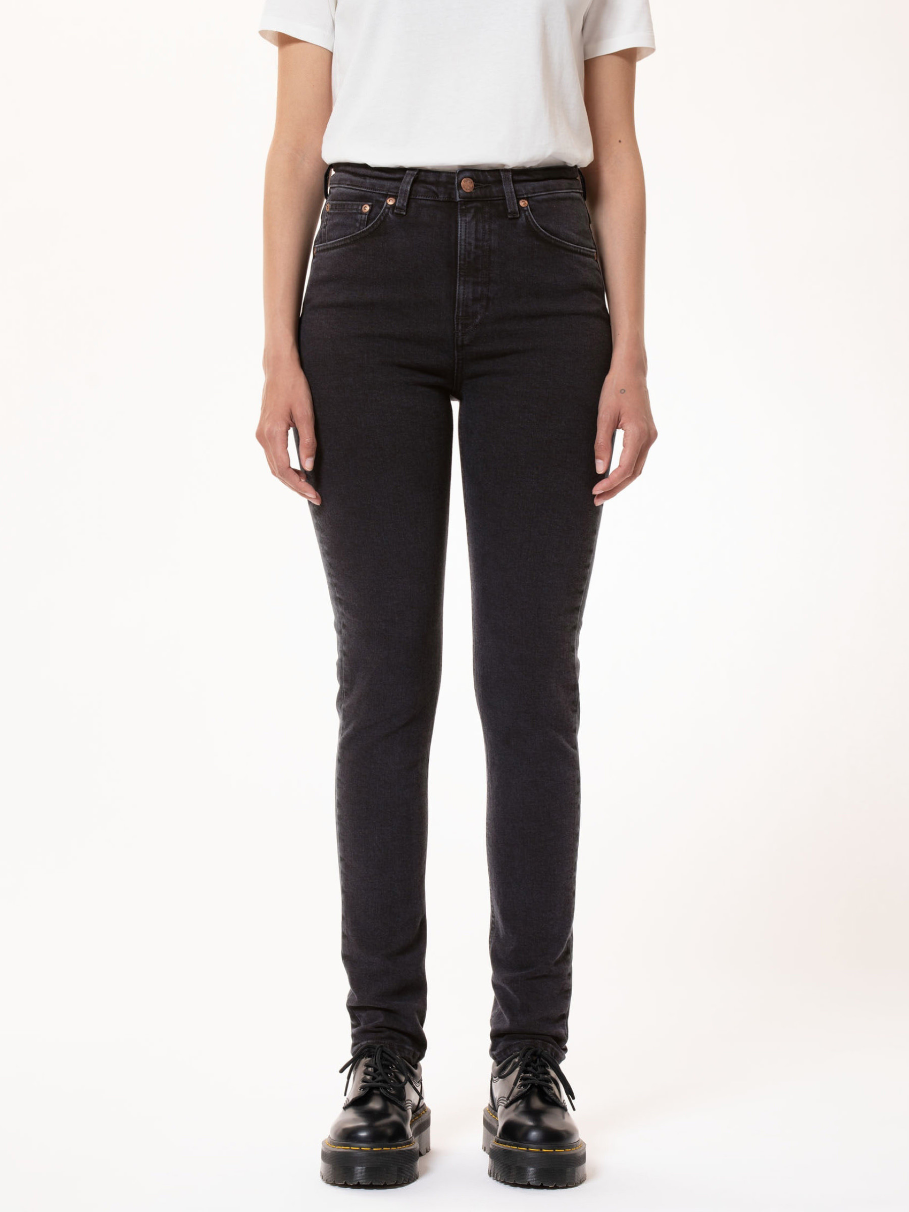 Hose Hightop Tilde black coal Nudie Jeans