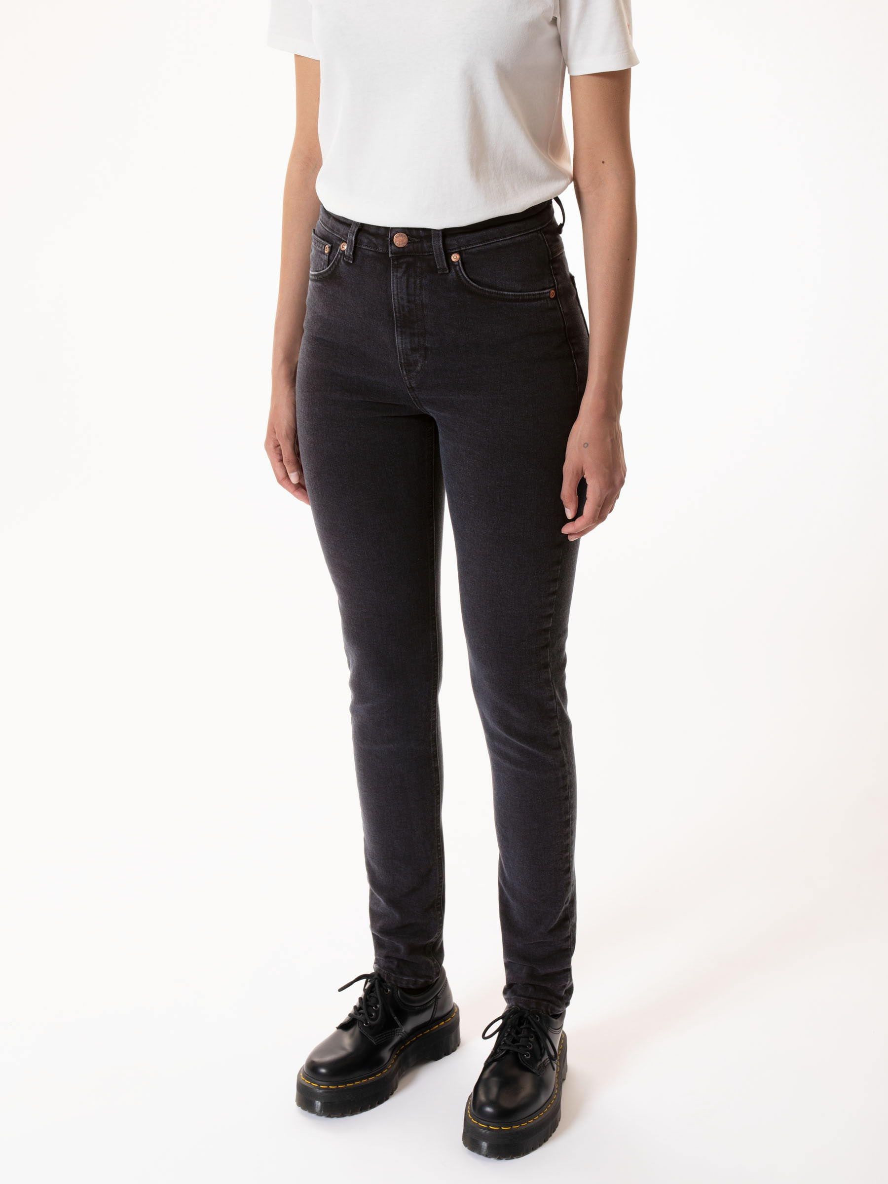 Hose Hightop Tilde black coal Nudie Jeans