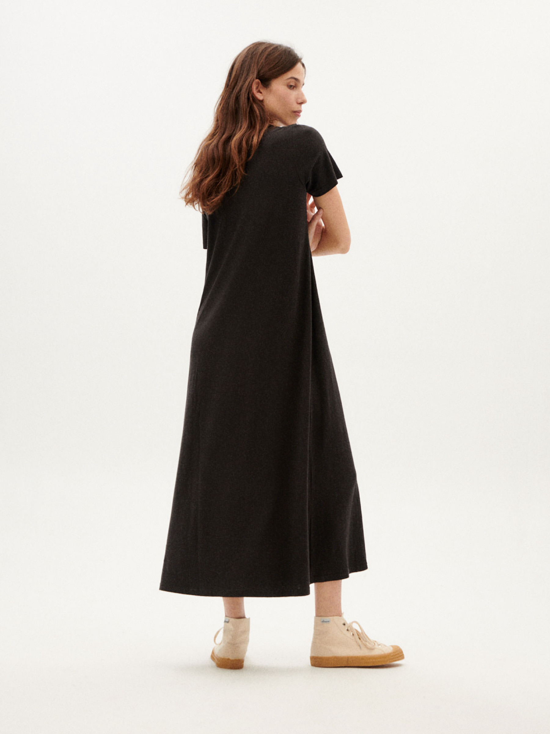 Kleid Hemp Oueme Dress black Thinking Mu