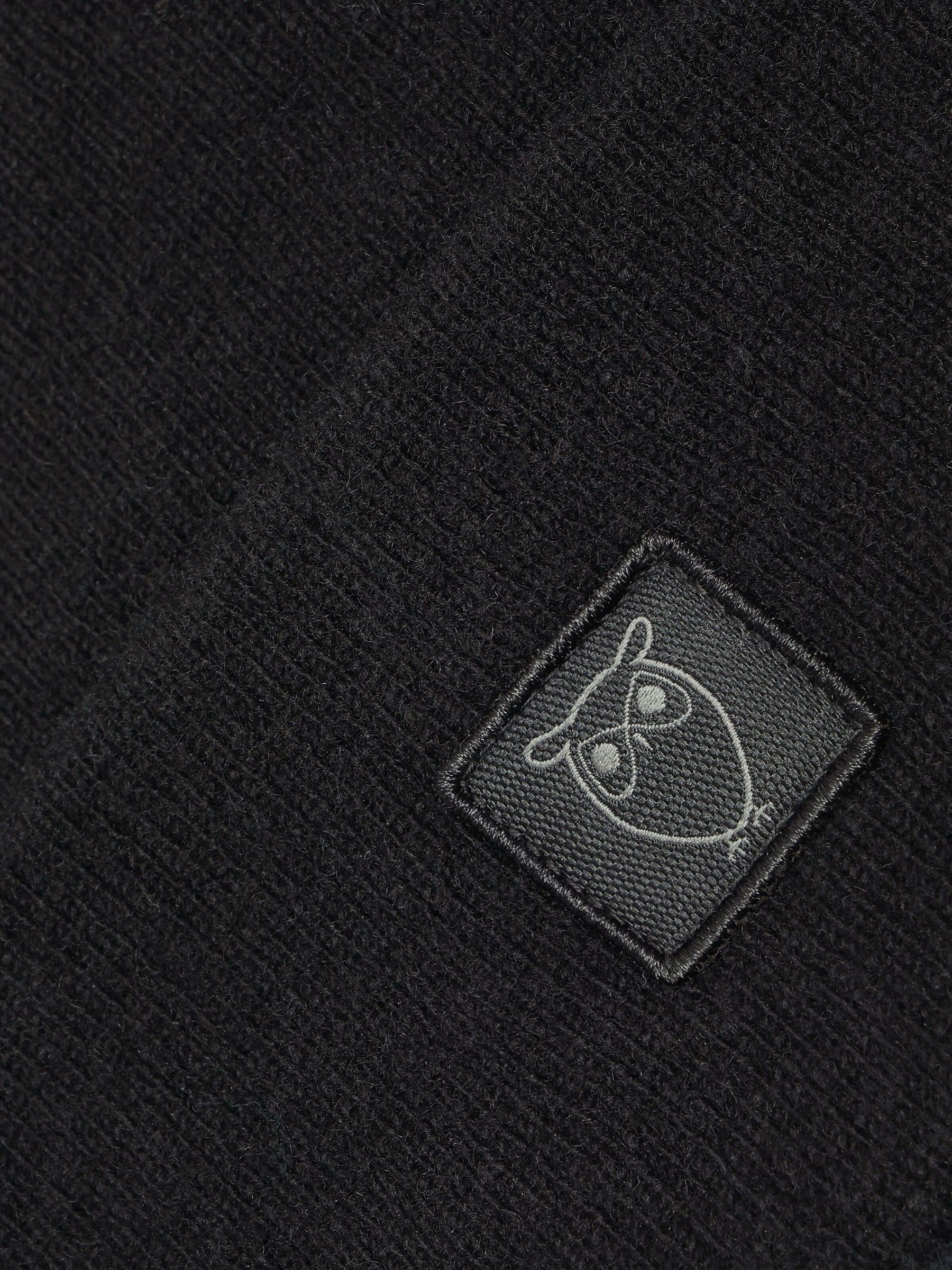 Mütze Double Layer Wool Beanie black jet Knowledge Cotton Apparel