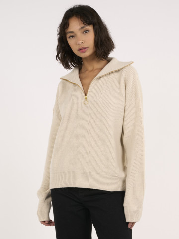 Pullover Merino Half Zip High Neck kelp melange Knowledge Cotton Apparel Pullover Merino Half Zip High Neck kelp melange Knowledge Cotton Apparel