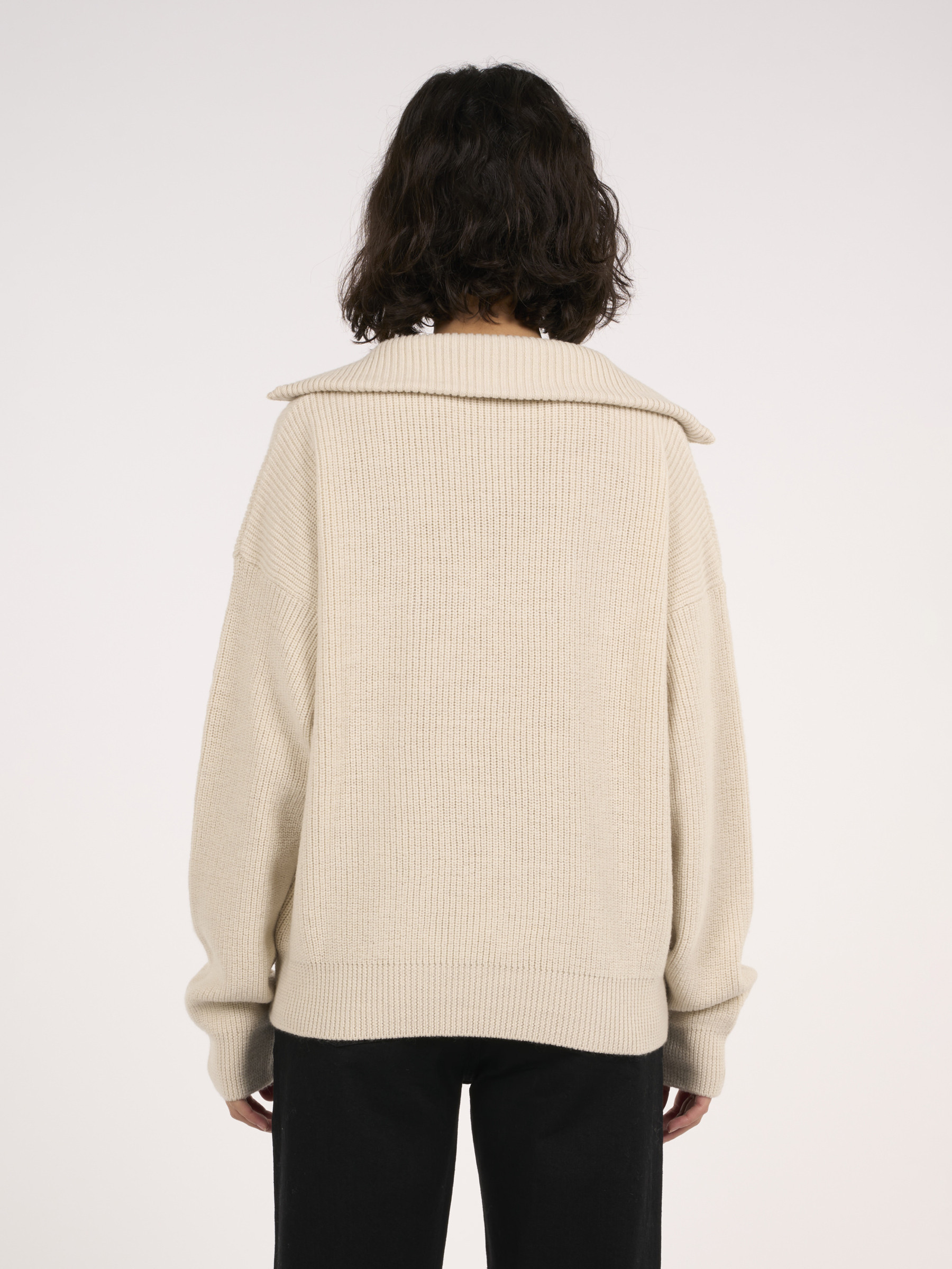 Pullover Merino Half Zip High Neck kelp melange Knowledge Cotton Apparel