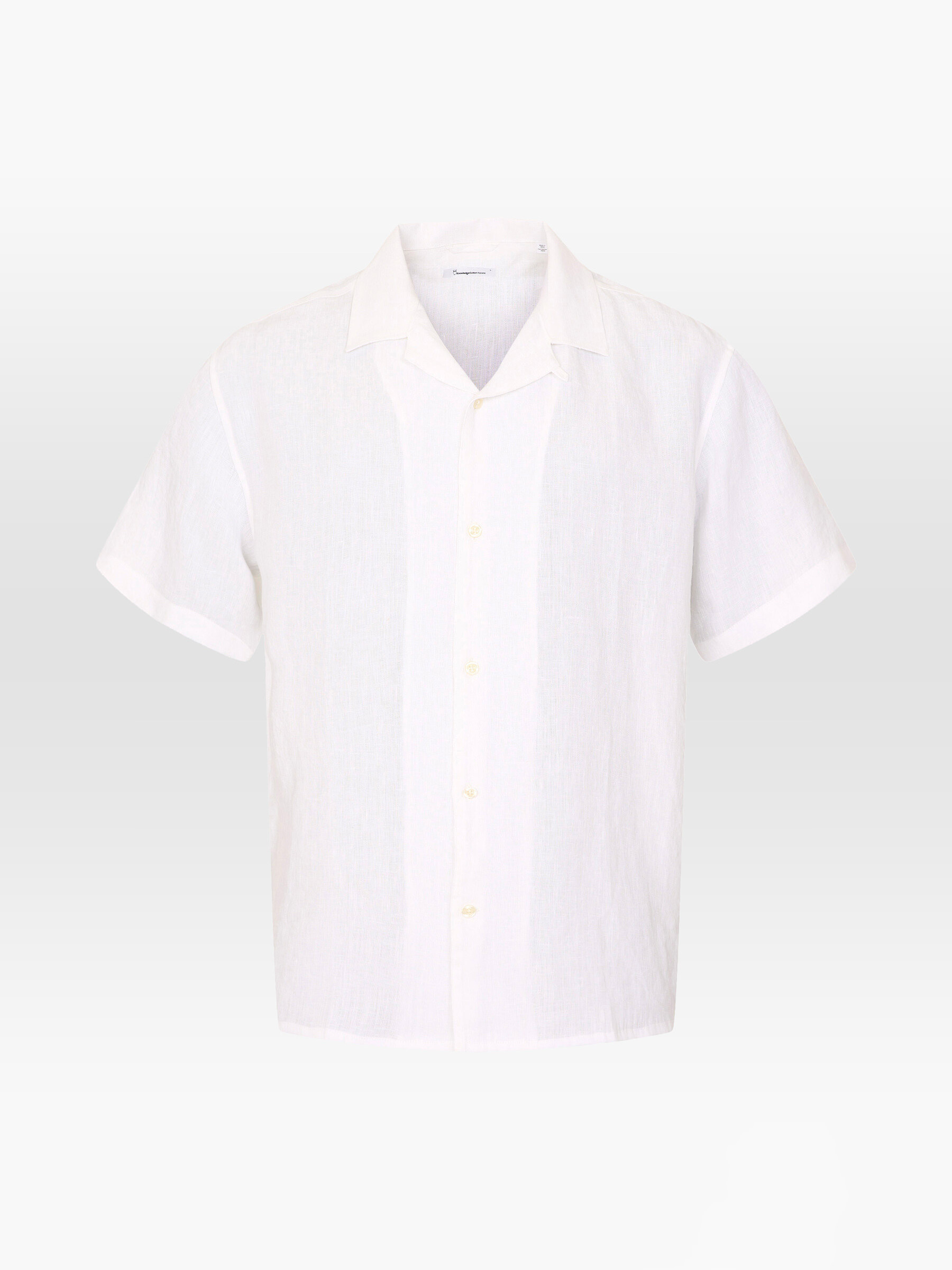 Hemd Box Fit Short Sleeved Linen Shirt bright white Knowledge Cotton Apparel