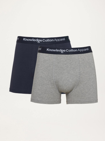 Unterhosen Anker 2-Pack Underwear grey melange Knowledge Cotton Apparel