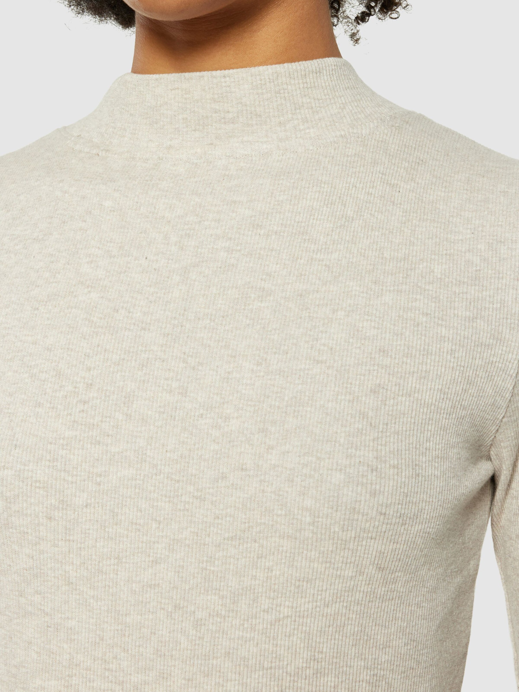 Rib High Neck Long Sleeved gray chateau melange Knowledge Cotton Apparel