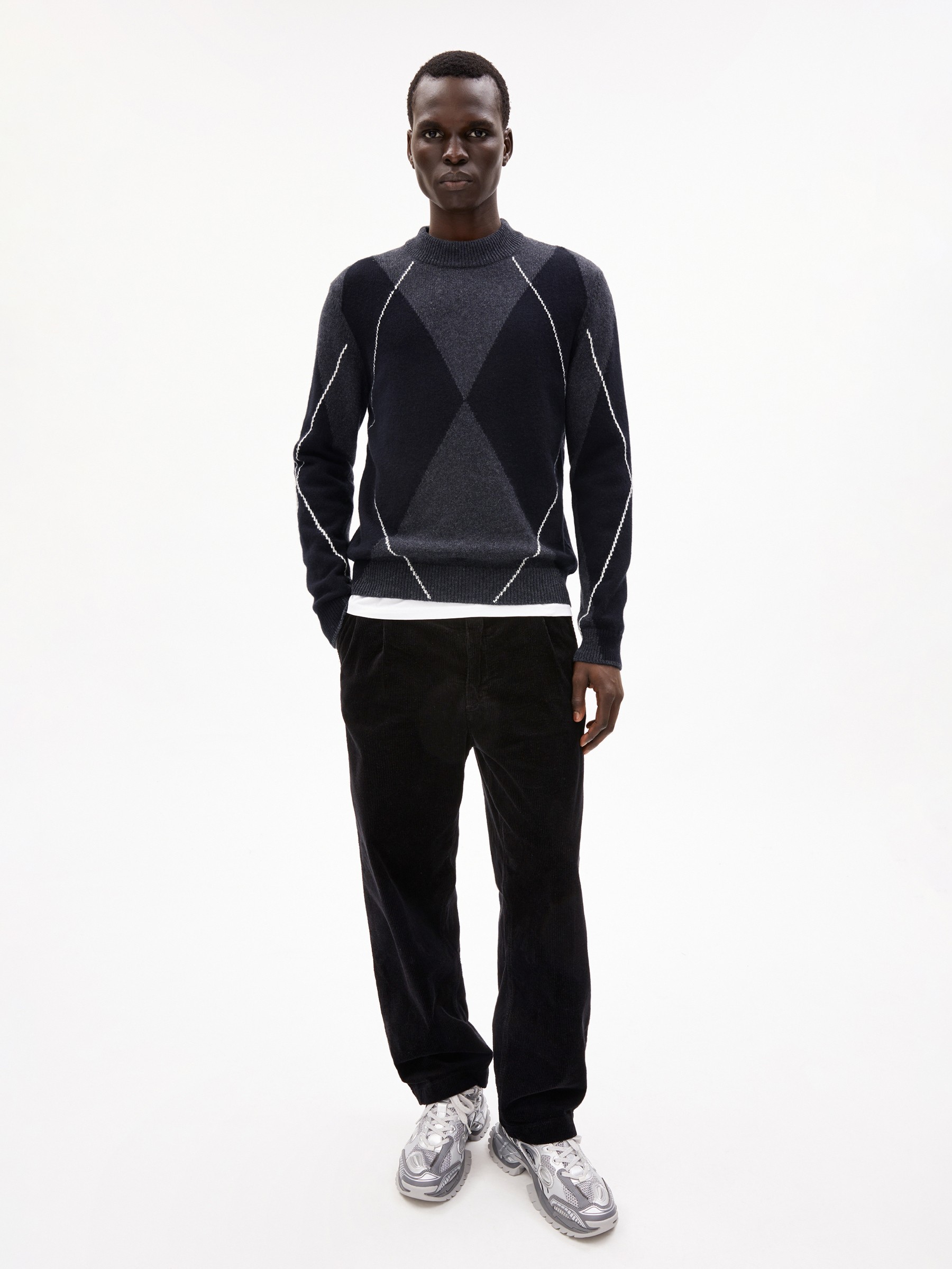 Pullover Aargelius steel melange-black-oatmilk Armedangels