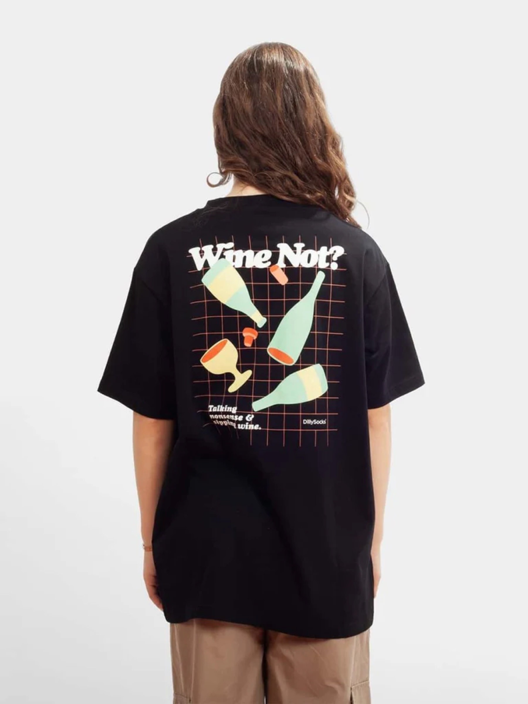 Unisex T-Shirt Wine Not? night black Dilly Socks