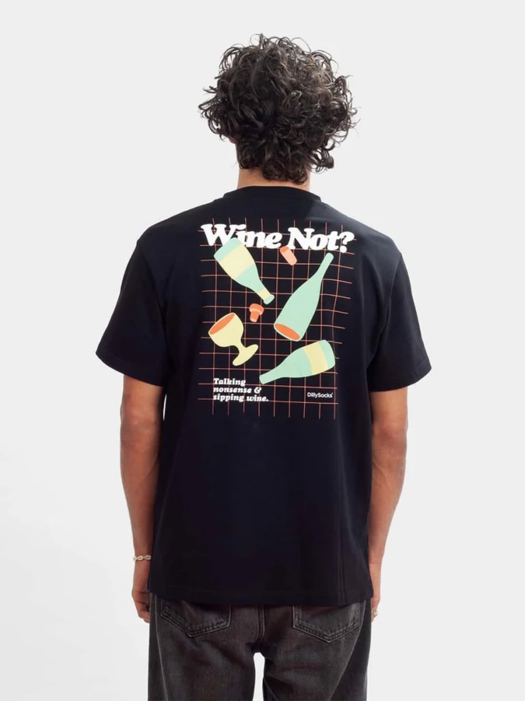 Unisex T-Shirt Wine Not? night black Dilly Socks