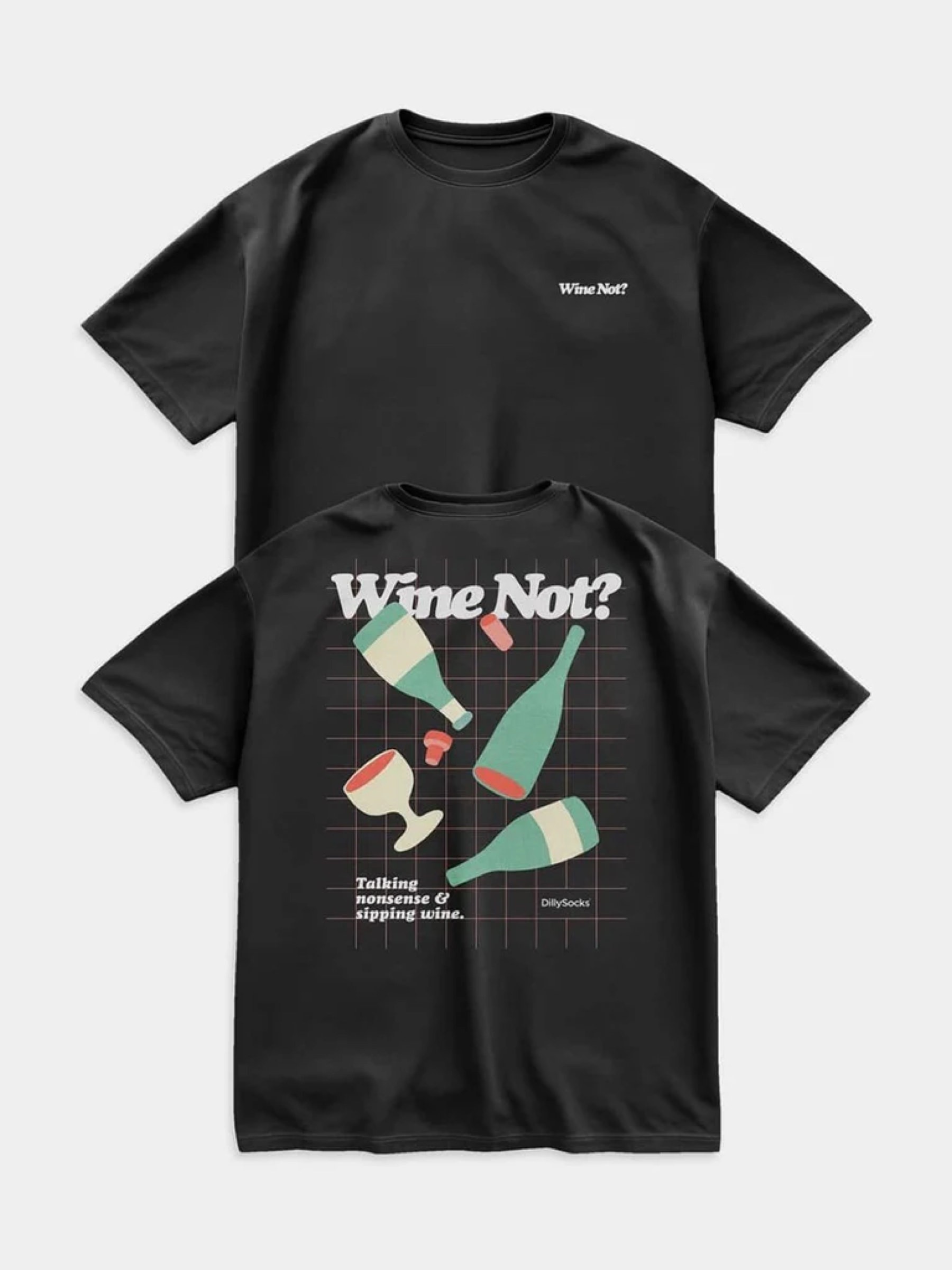 Unisex T-Shirt Wine Not? night black Dilly Socks