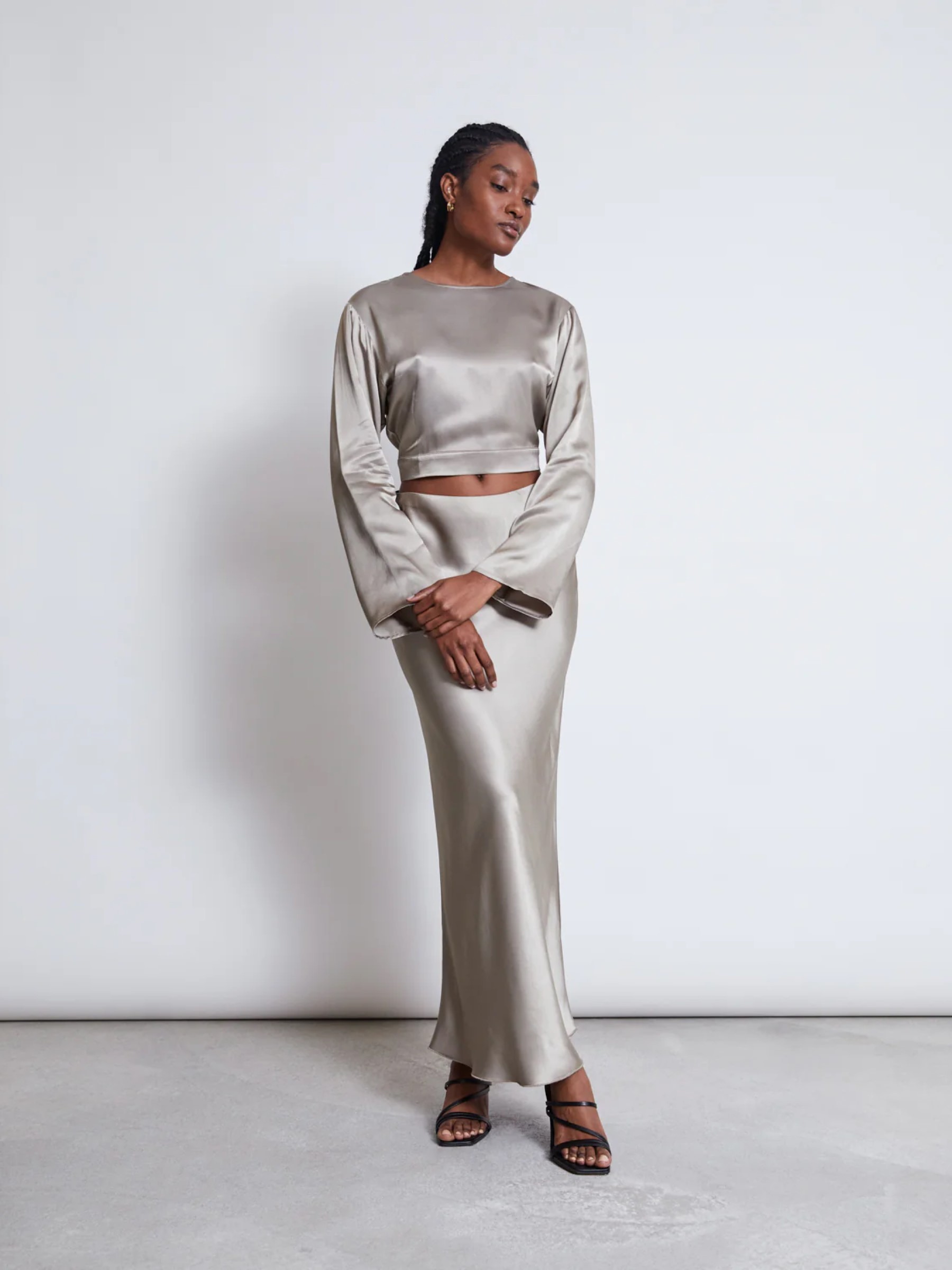 Rock Maxi Skirt Serin silver grey Jan 'n June