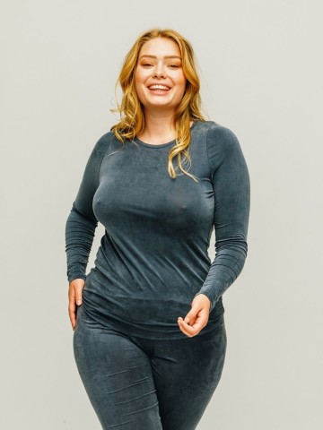 Cupro Long Sleeve midnight blue Moya Kala