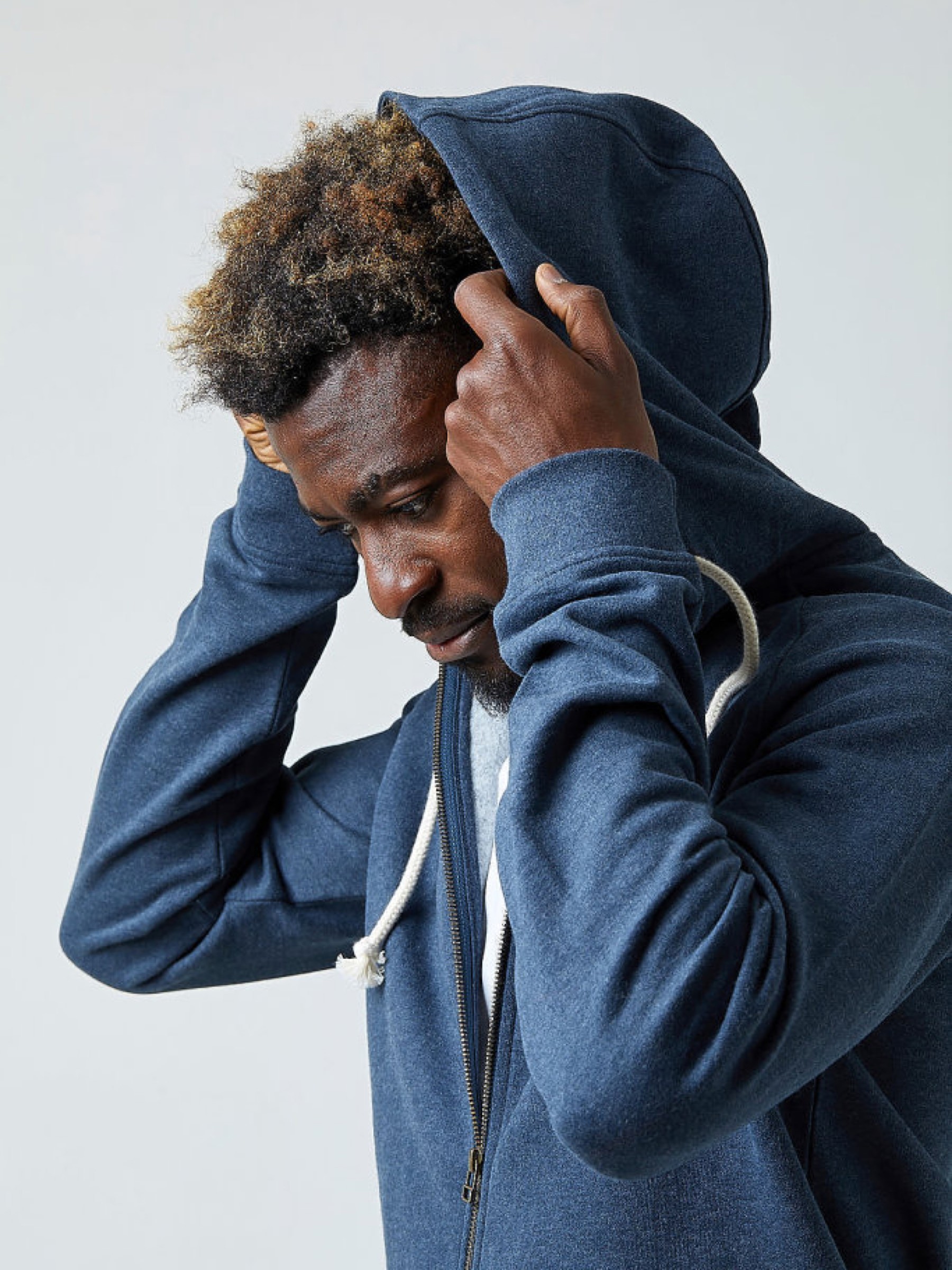 Zipper Zip-Hoodie Basic Men blue stone ZRCL