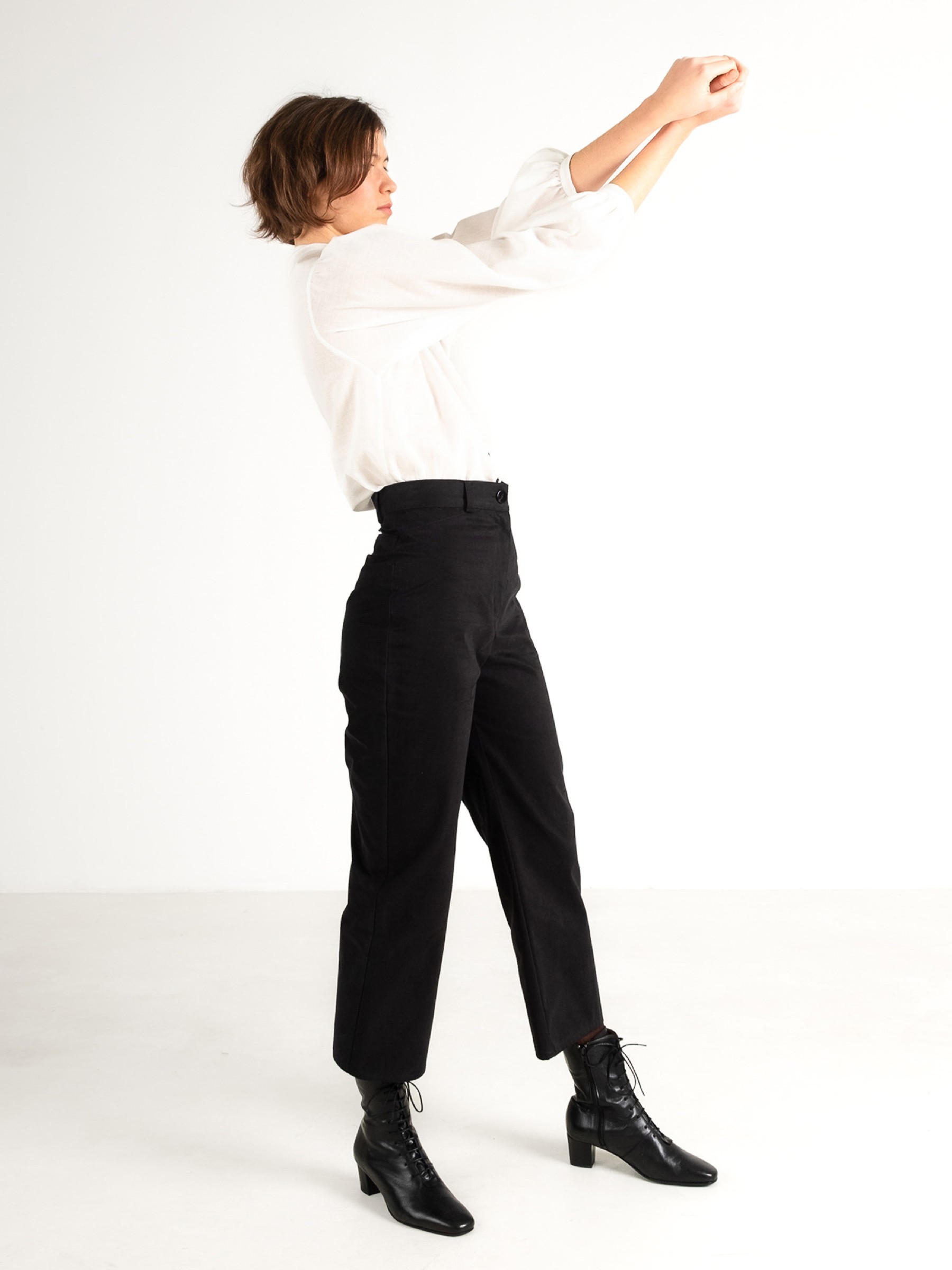 Bluse Puffed Sleeves Shirt white CUS