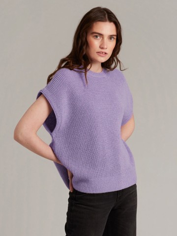 Weste Alpaca Boxy Slip On lavender Addition