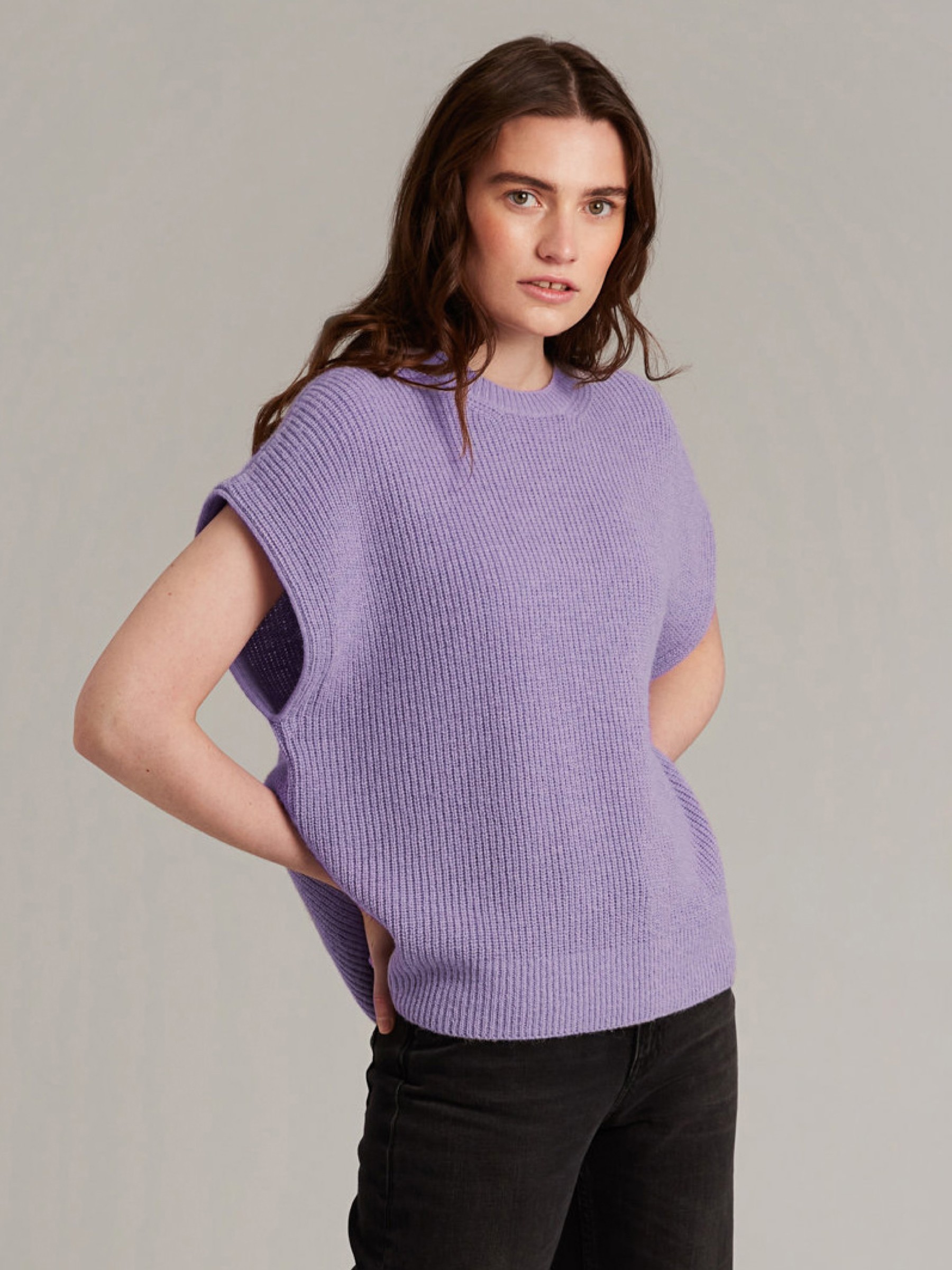 Weste Alpaca Boxy Slip On lavender Addition