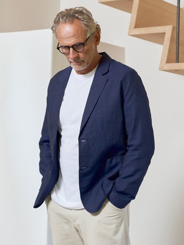 navy linen
