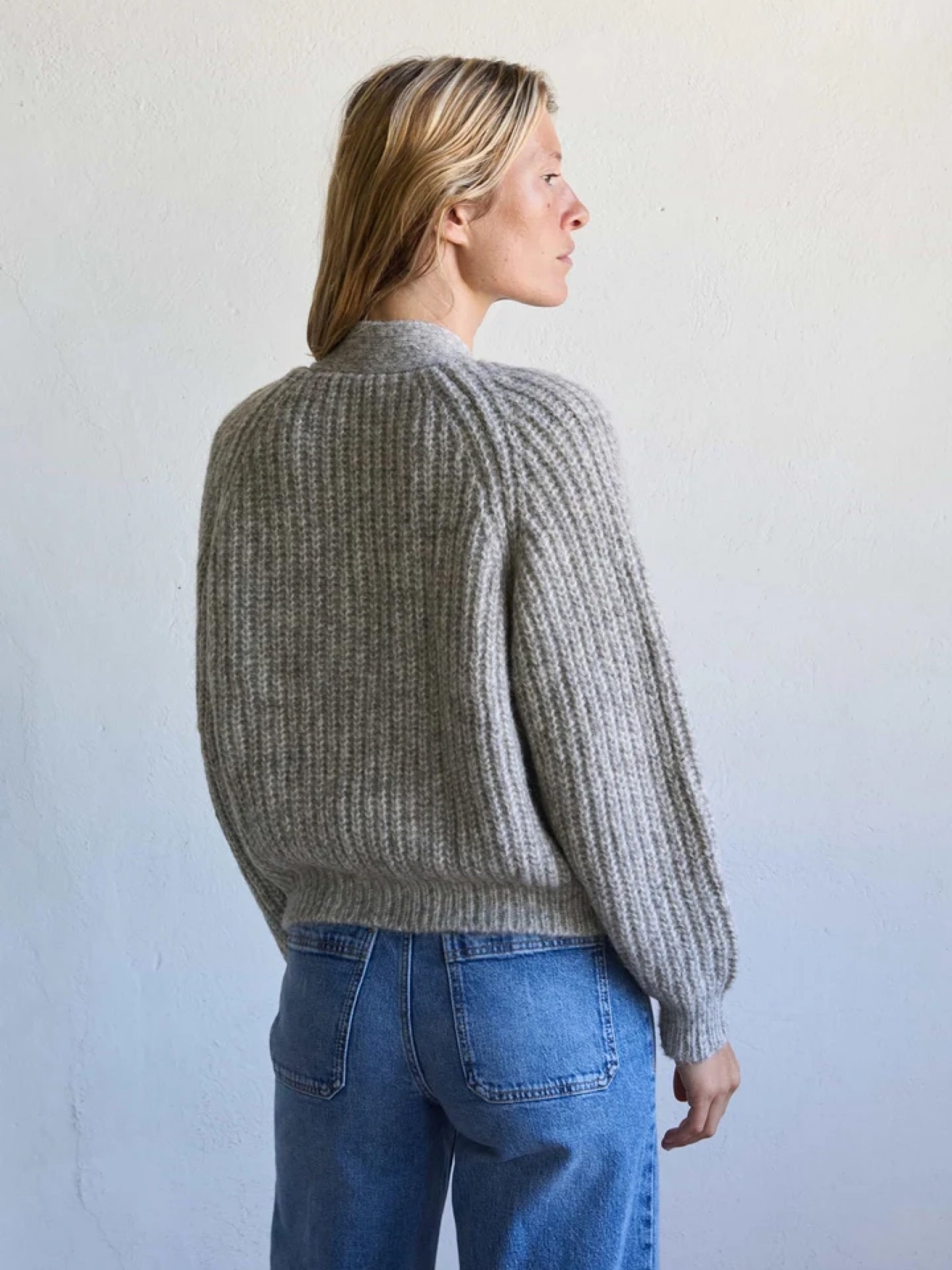 Strickjacke Vincent Cardigan undyed light grey Jungle Folk