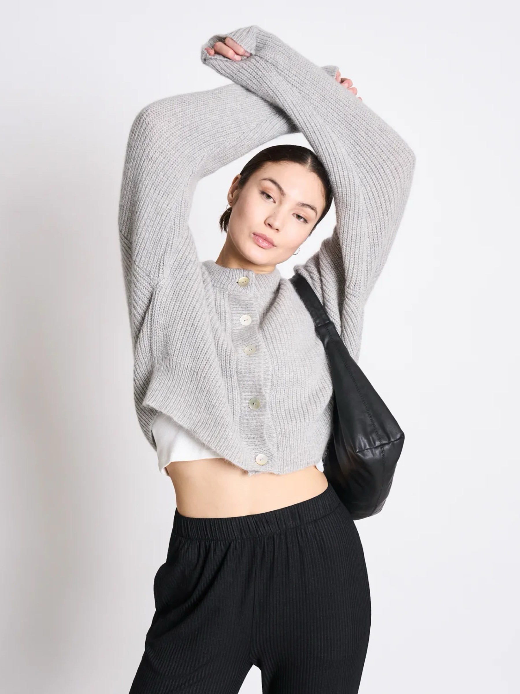 Strickjacke Beni Wooly Cardigan light grey Jan 'n June