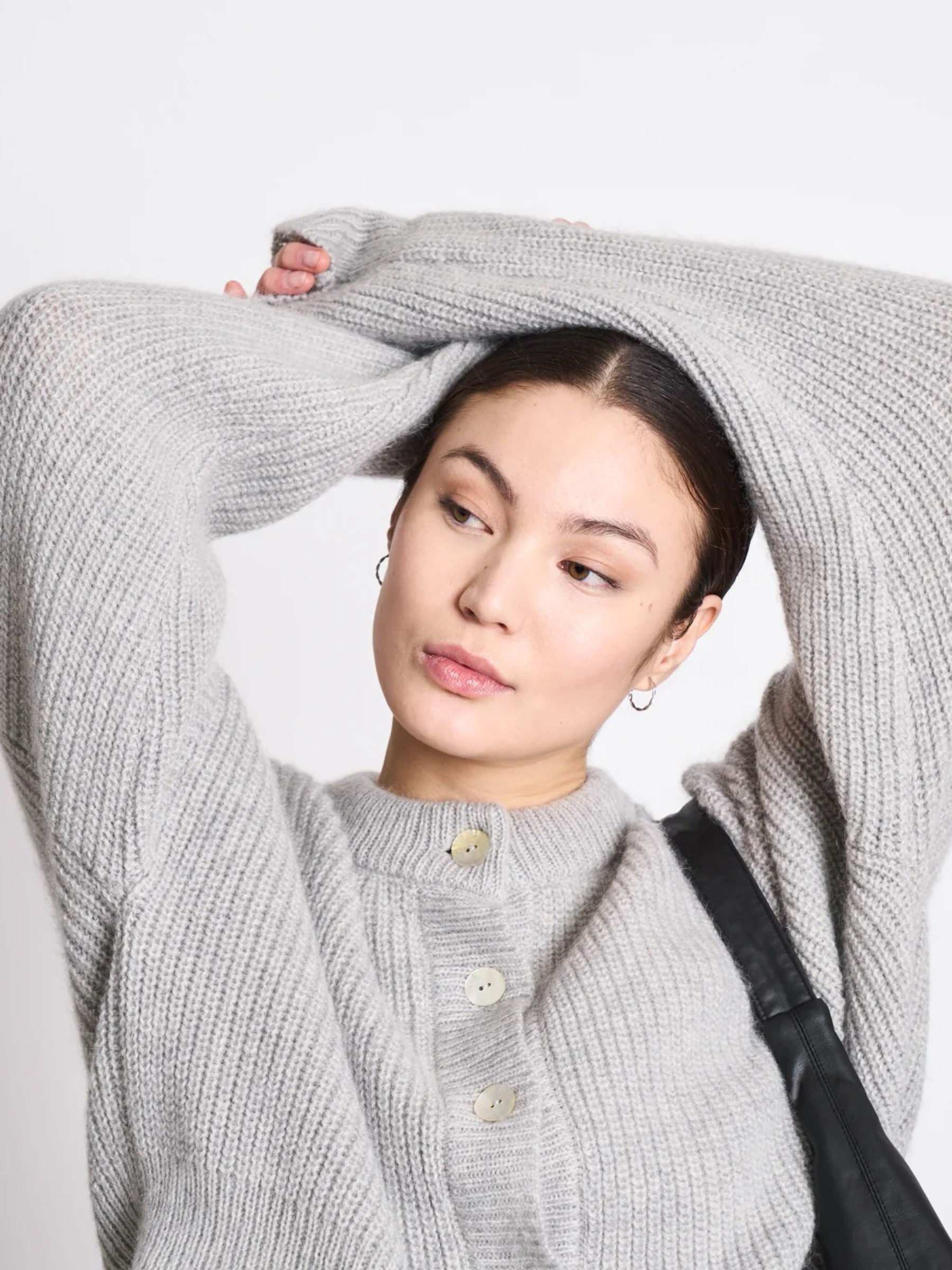 Strickjacke Beni Wooly Cardigan light grey Jan 'n June