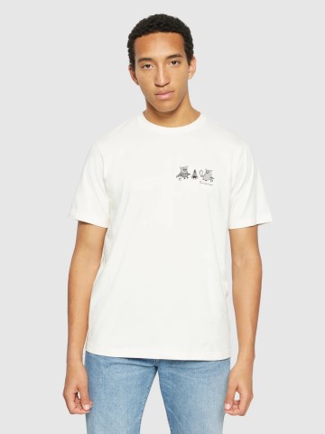 T-Shirt Regular Fit Owl Trip Chest Print T-Shirt egret Knowledge Cotton Apparel