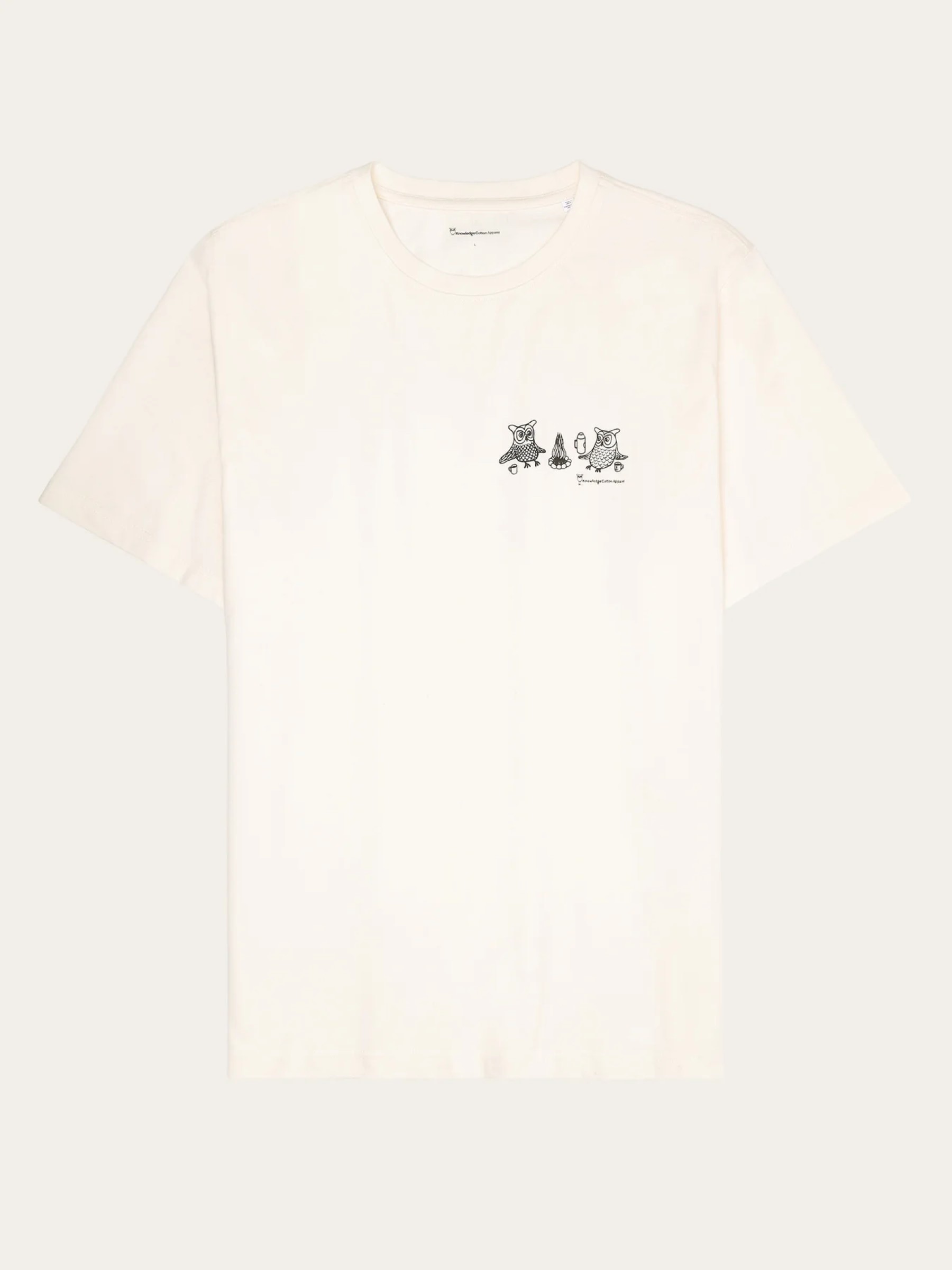 T-Shirt Regular Fit Owl Trip Chest Print T-Shirt egret Knowledge Cotton Apparel