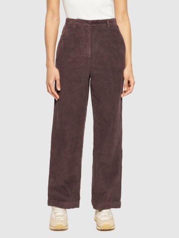 Hose Posey Wide High-Rise Irregular Corduroy Pant chocolate plum Knowledge Cotton Apparel