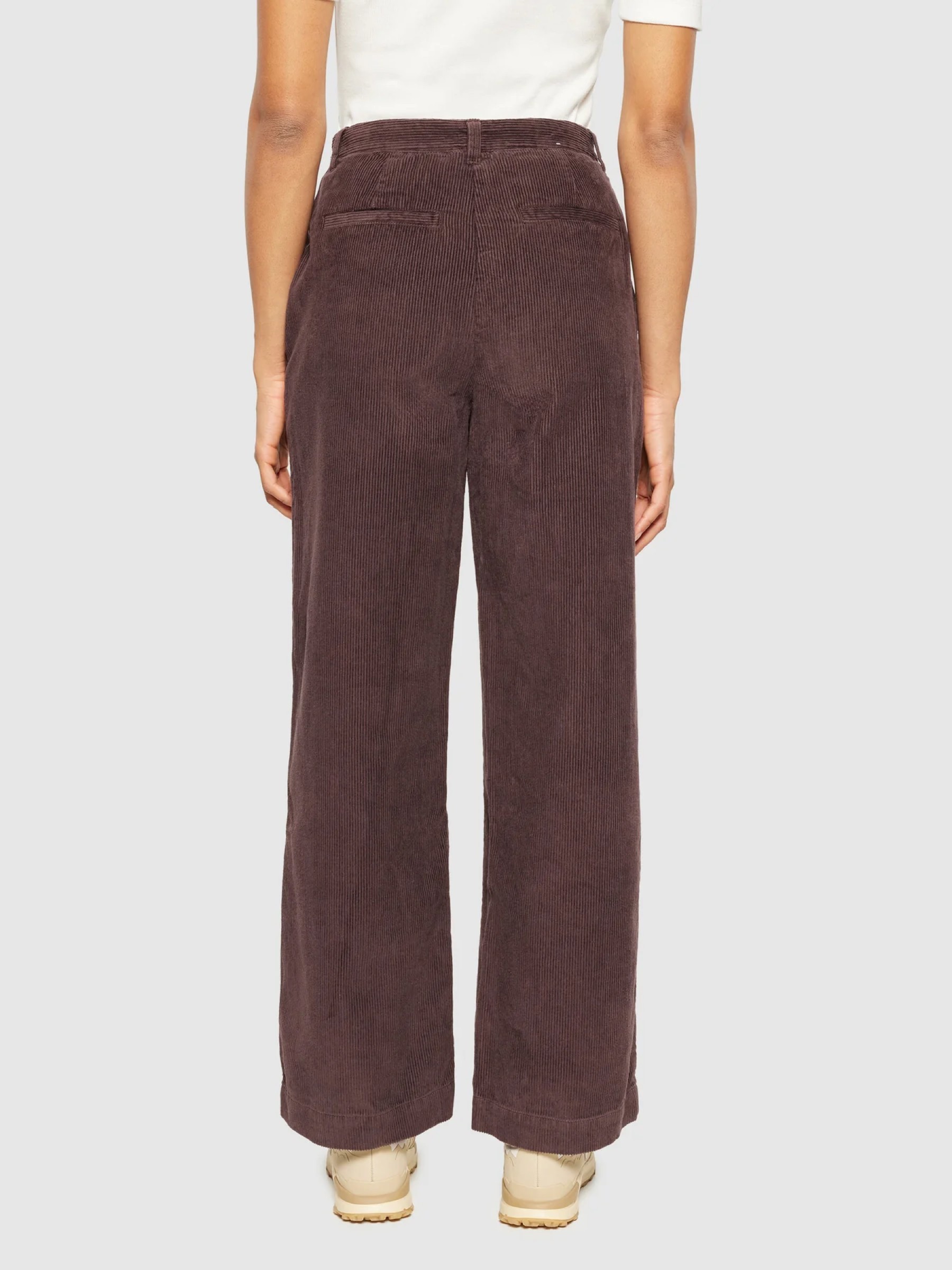 Hose Posey Wide High-Rise Irregular Corduroy Pant chocolate plum Knowledge Cotton Apparel