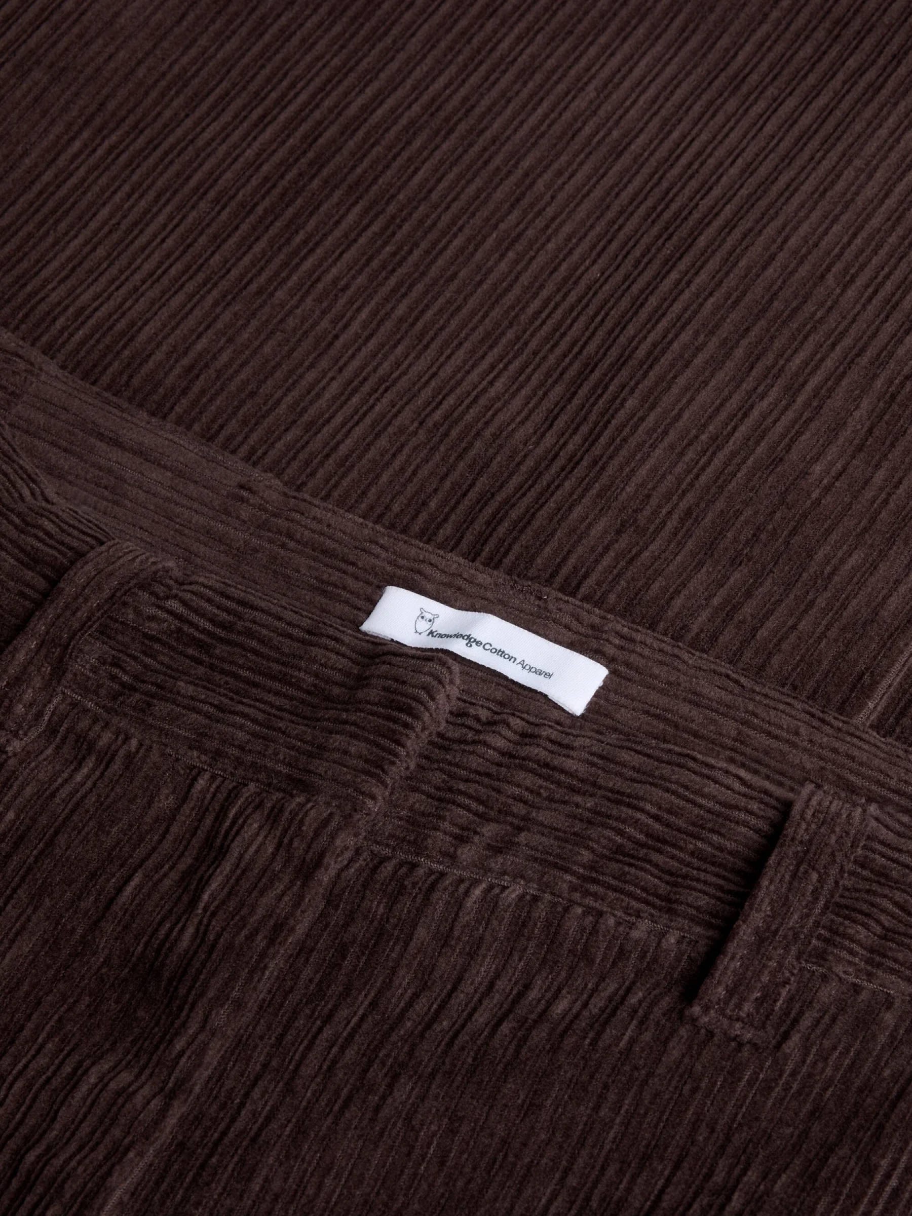 Hose Posey Wide High-Rise Irregular Corduroy Pant chocolate plum Knowledge Cotton Apparel