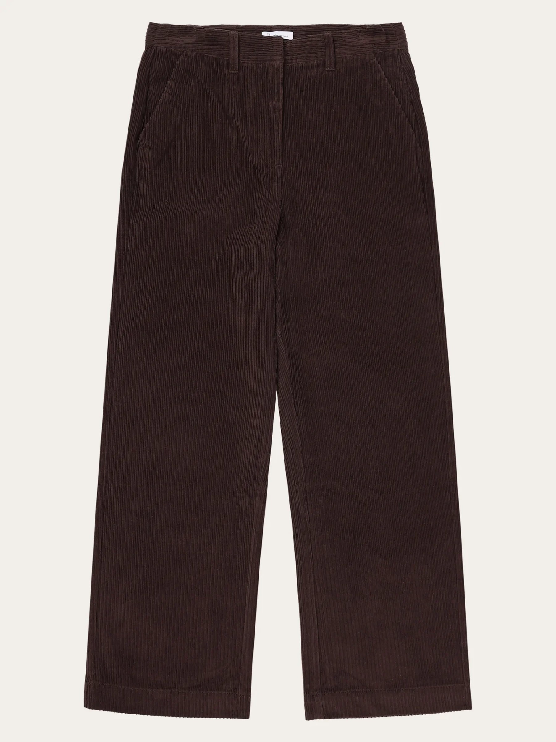 Hose Posey Wide High-Rise Irregular Corduroy Pant chocolate plum Knowledge Cotton Apparel