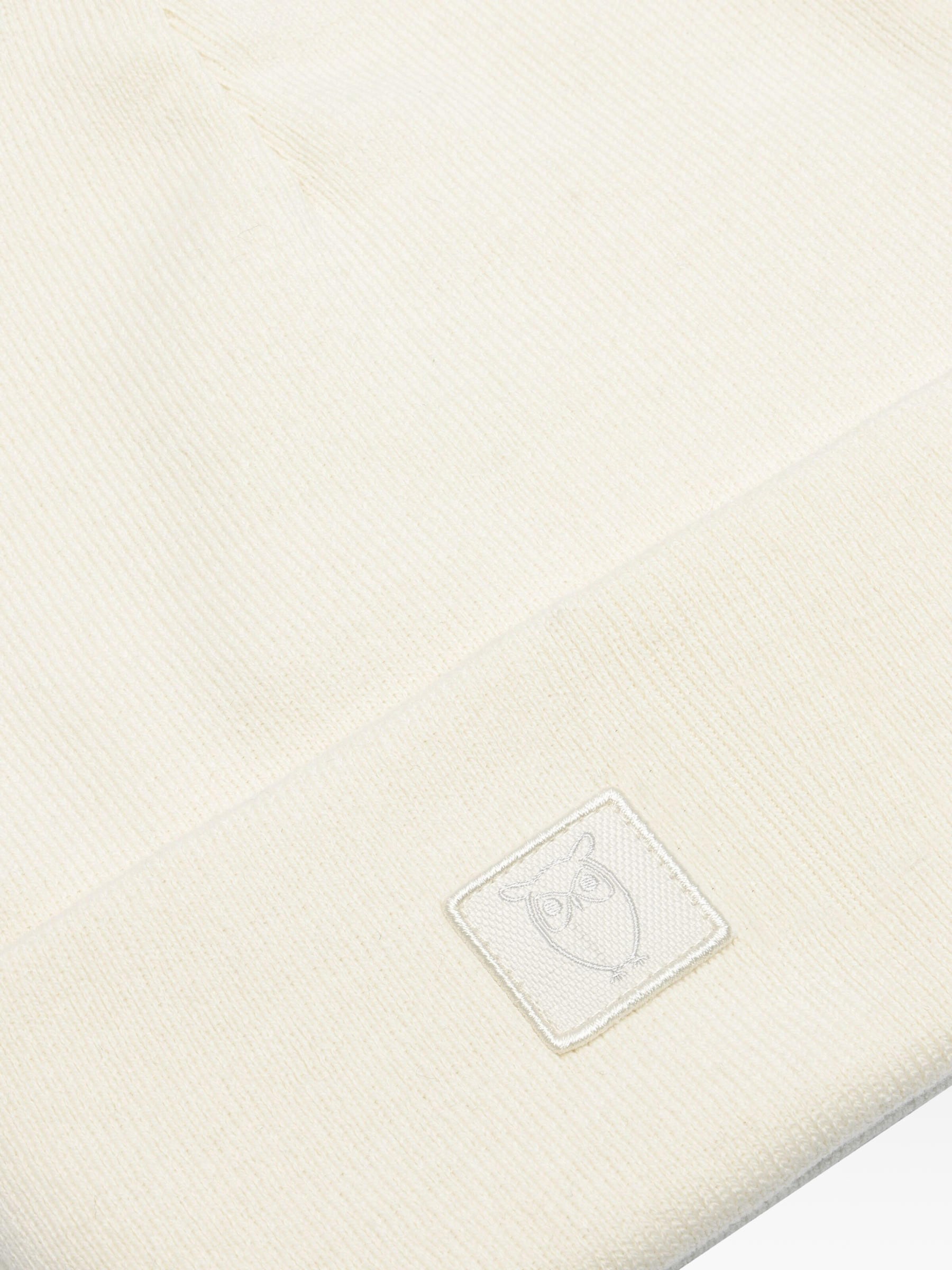 Mütze Knitted Rib Beanie egret Knowledge Cotton Apparel