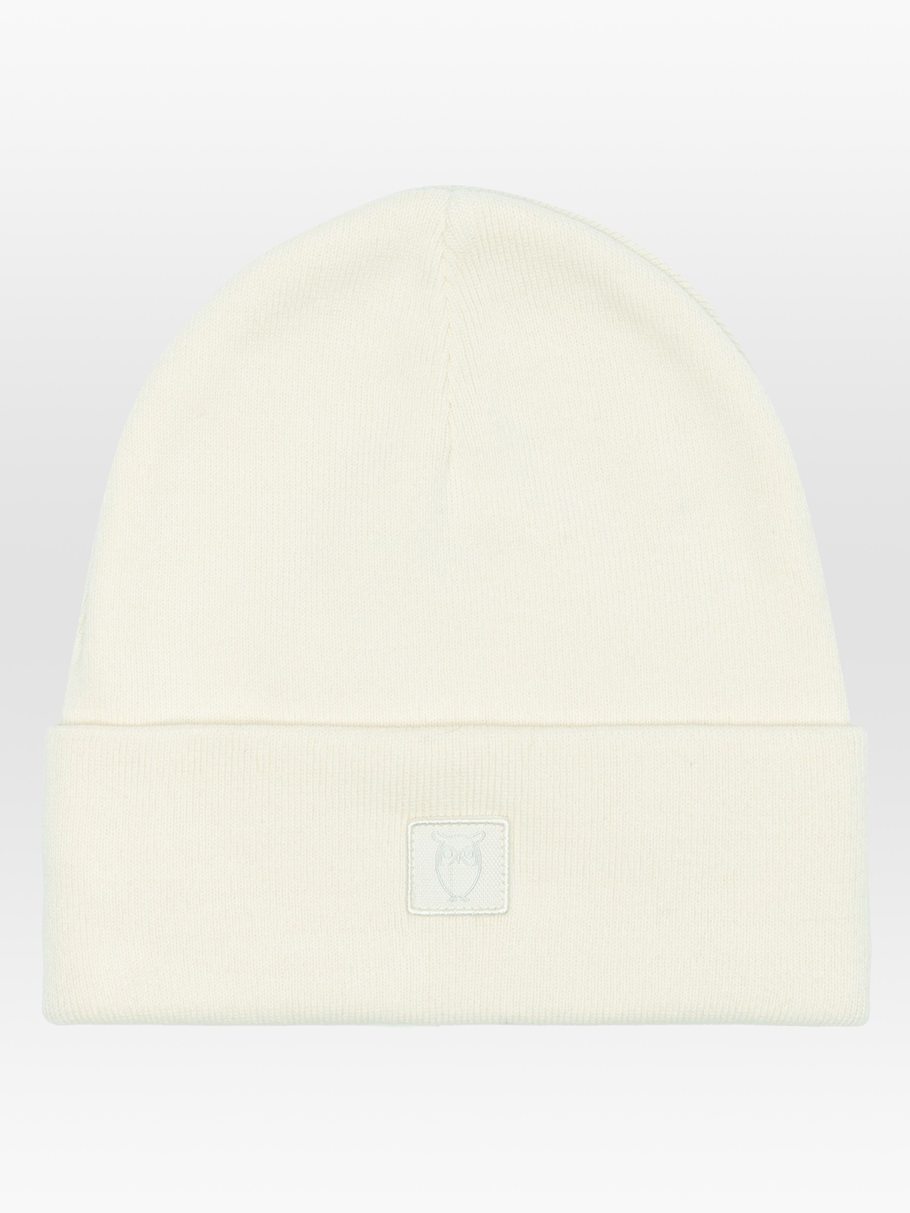 Mütze Knitted Rib Beanie egret Knowledge Cotton Apparel